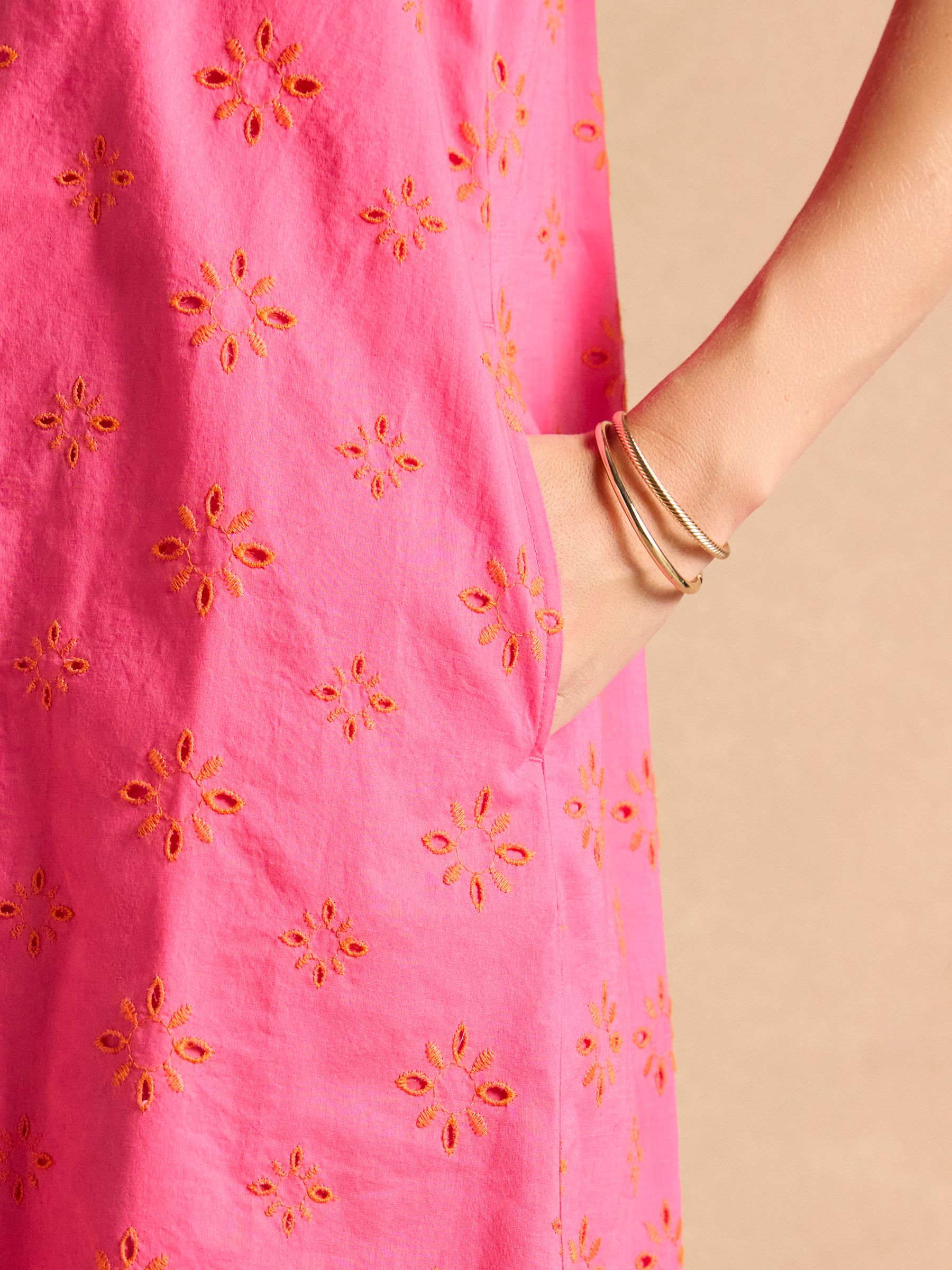 Delphine Pink Shift Dress With Linen - Image 5 of 7
