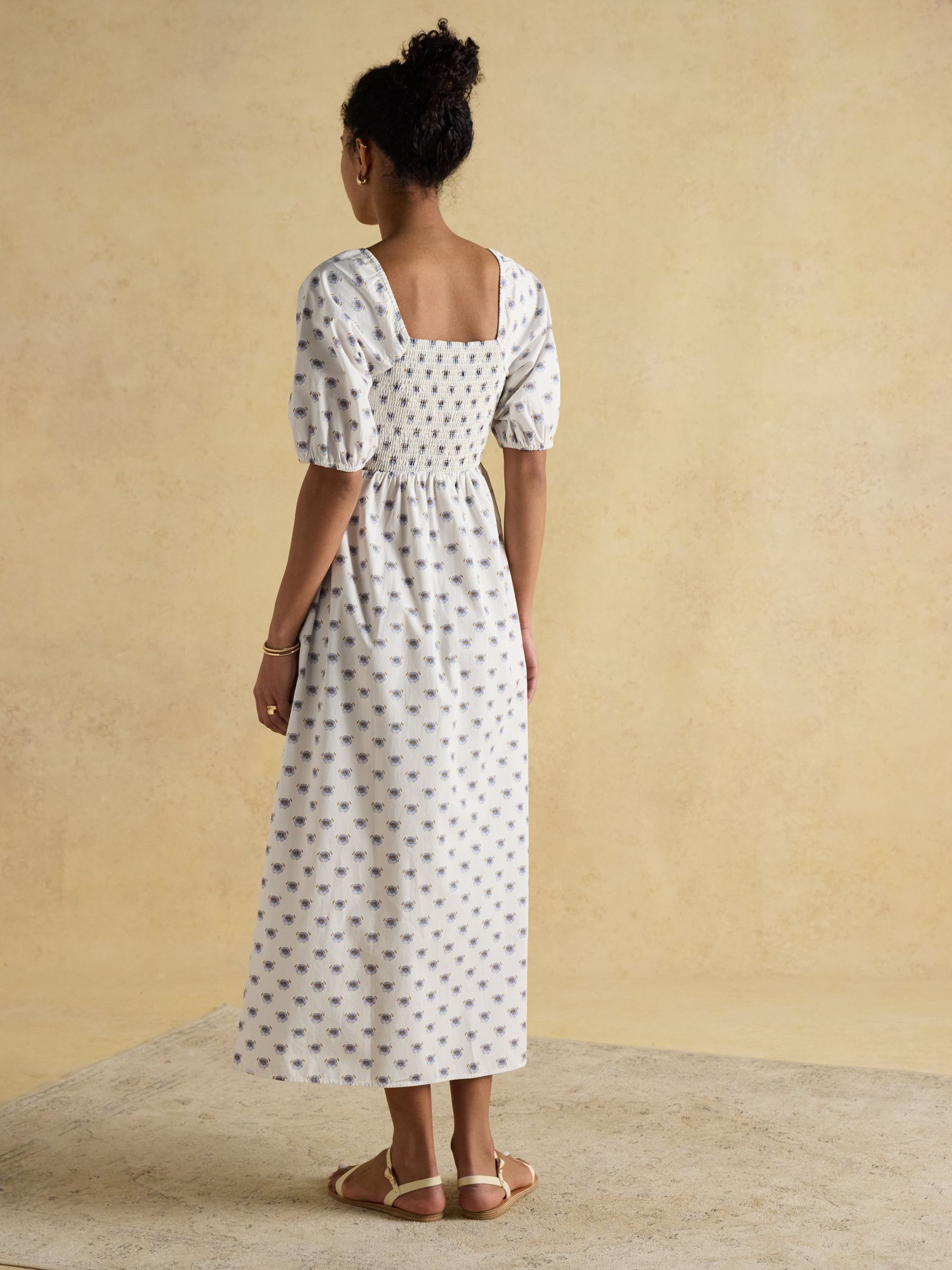 Billie Provence White Cotton Midi Dress - Image 2 of 9