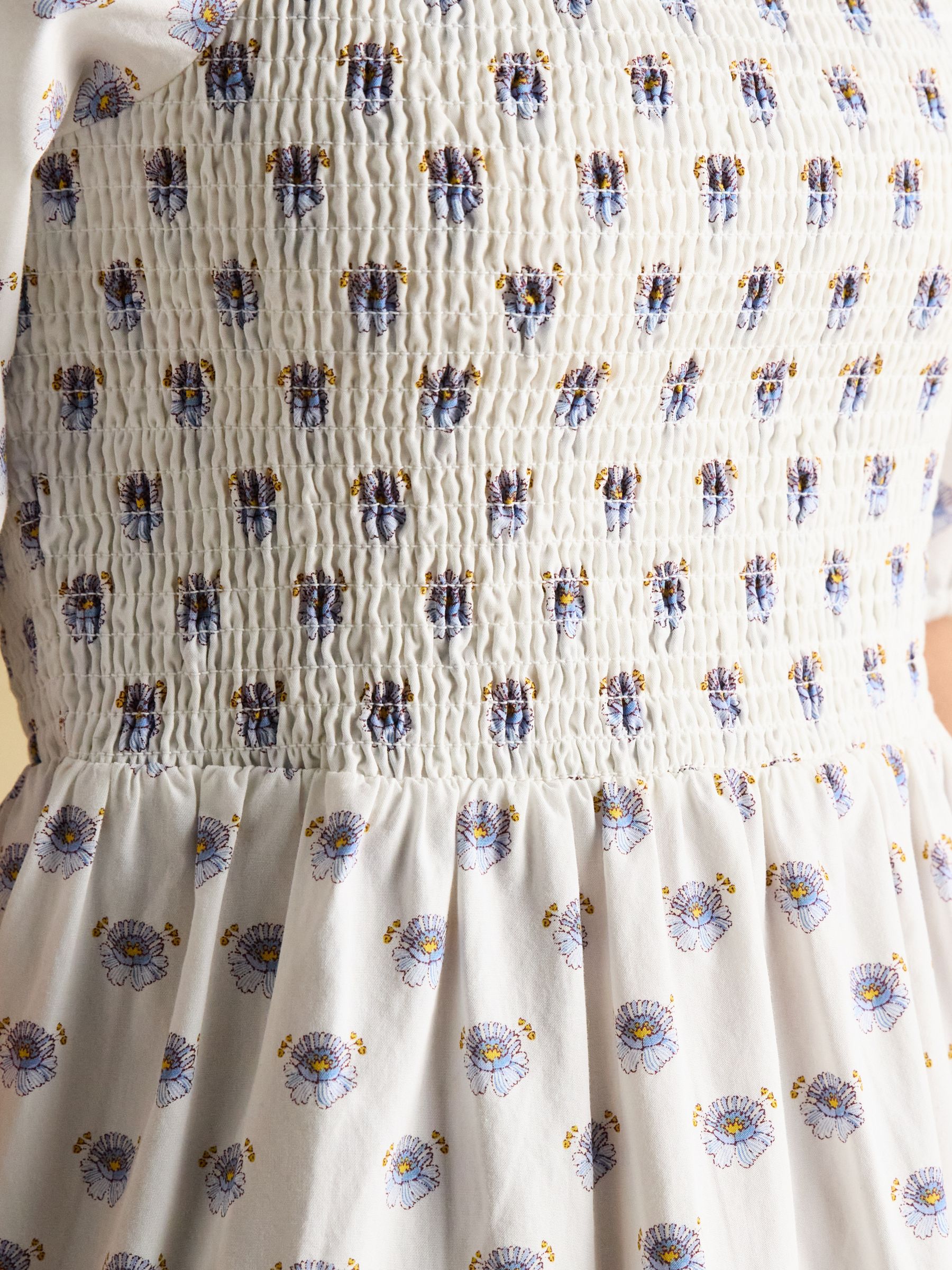 Billie Provence White Cotton Midi Dress - Image 4 of 9