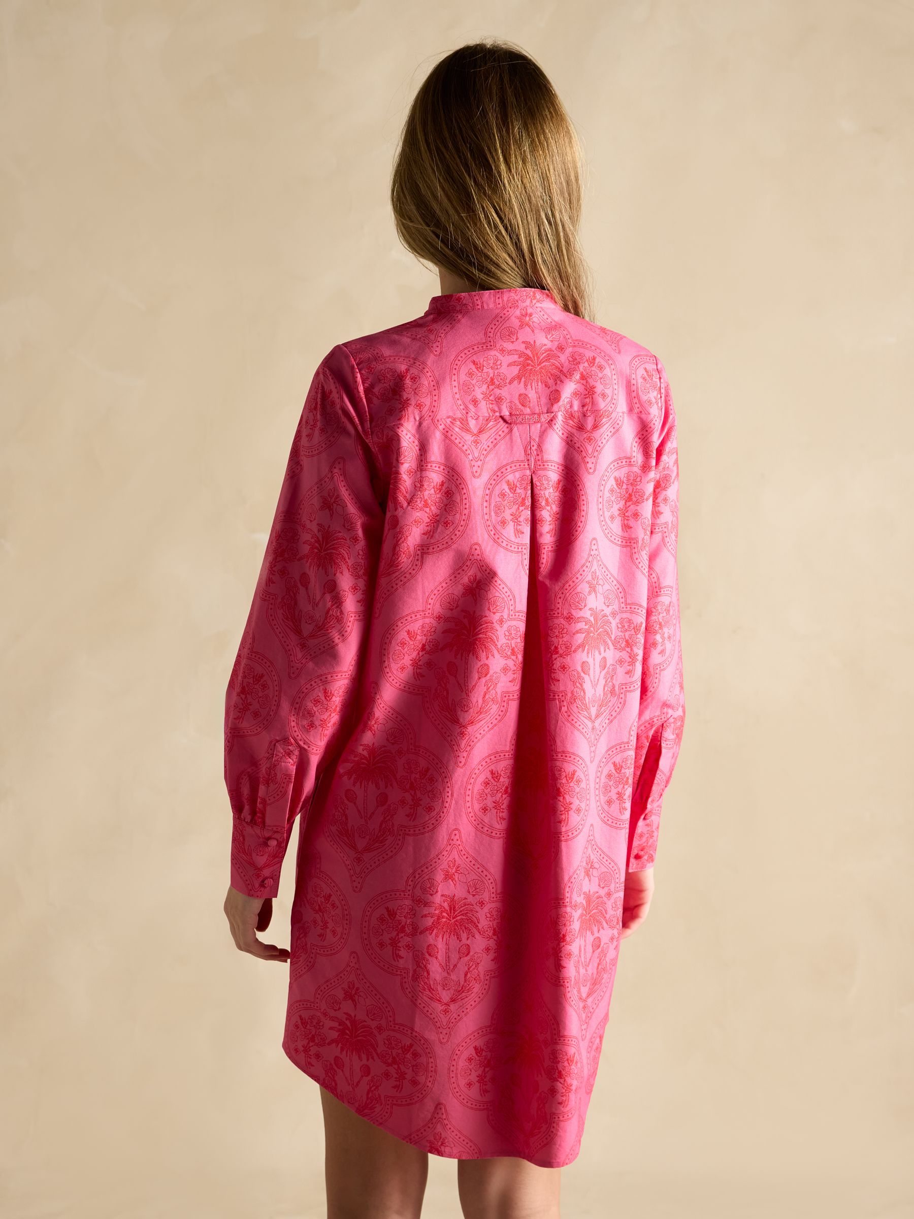 Phoebe Pink and Red Floral Cotton Shirt Dress - Image 2 of 8