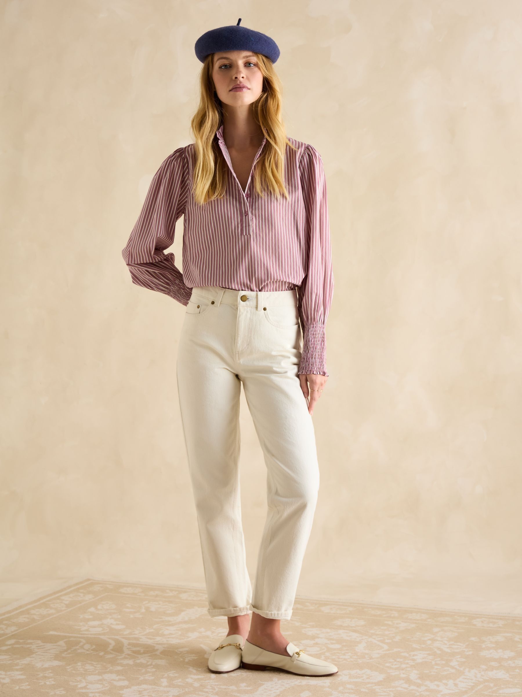 Mariella Pink & White Frill Neck Blouse - Image 4 of 6