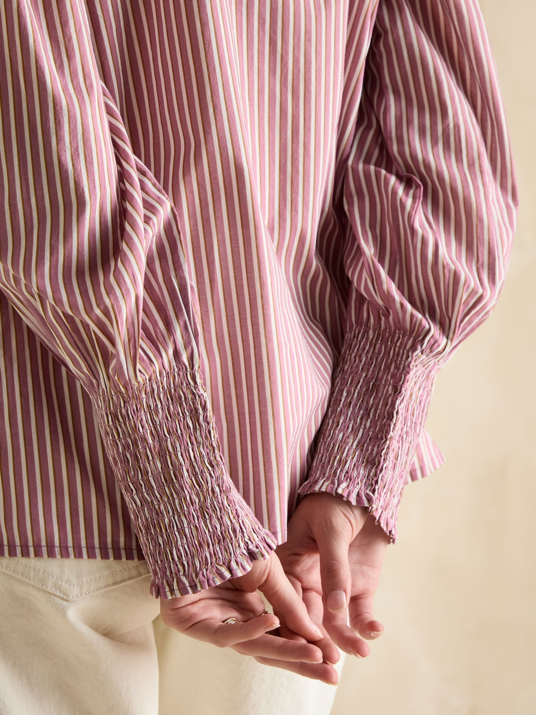 Mariella Pink & White Frill Neck Blouse - Image 5 of 6