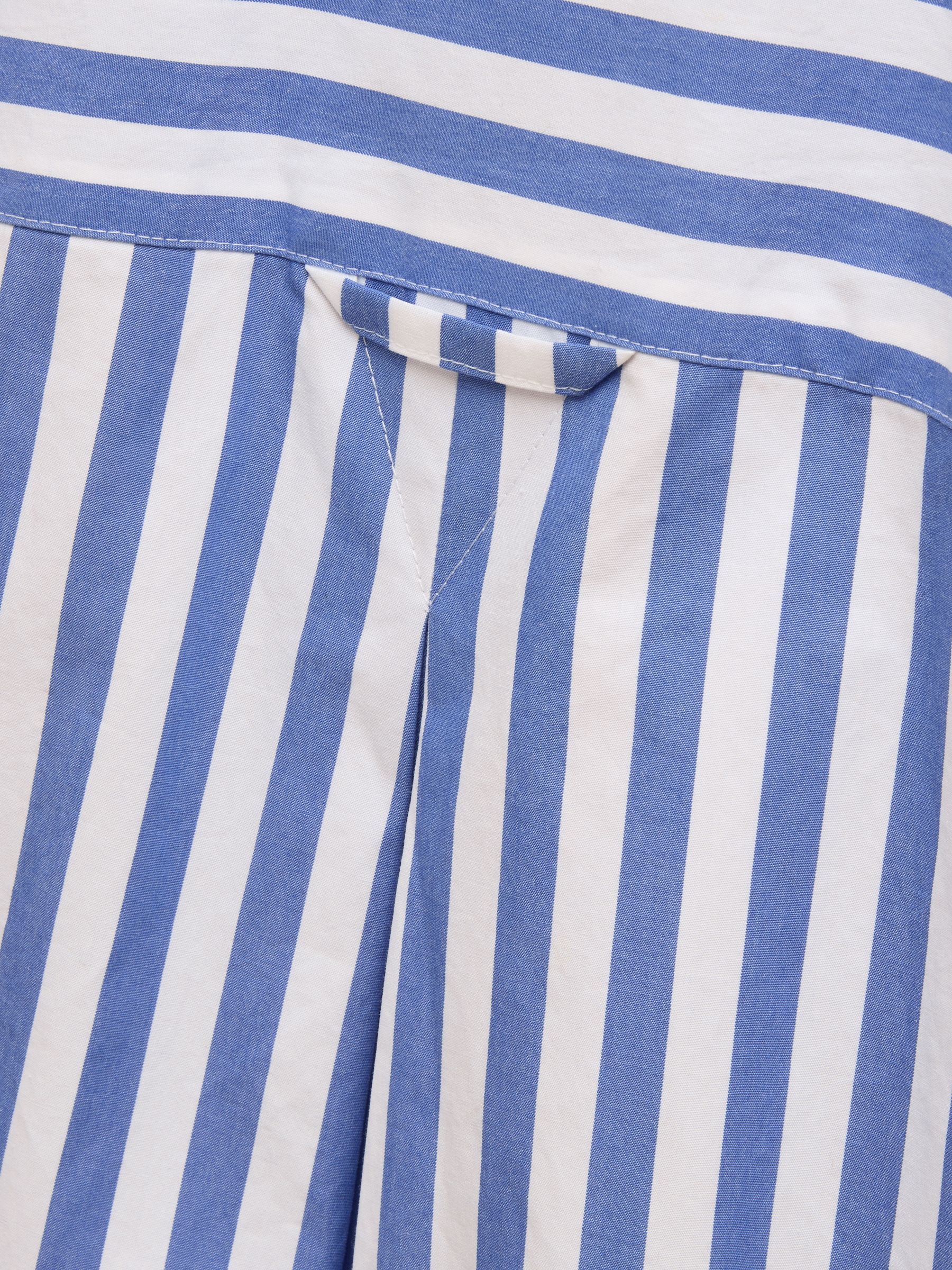 Amilla Blue & White Stripe Longline Relaxed Fit Shirt - Image 11 of 13