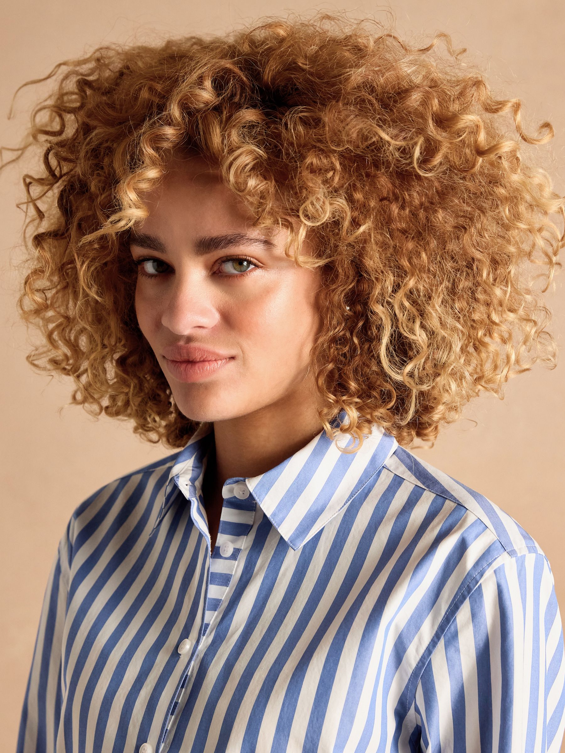 Amilla Blue & White Stripe Longline Relaxed Fit Shirt - Image 4 of 13