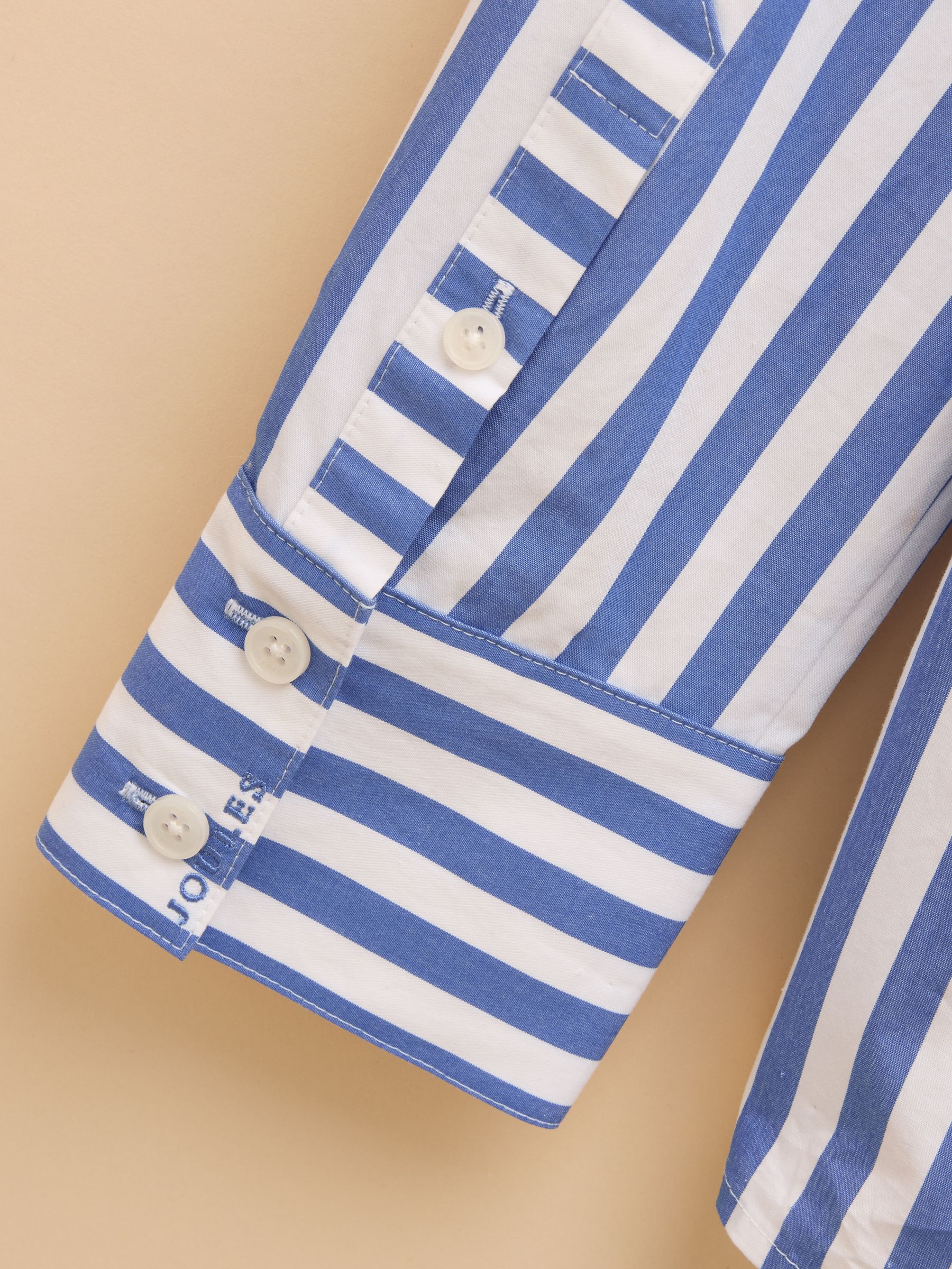 Amilla Blue & White Stripe Longline Relaxed Fit Shirt - Image 9 of 13