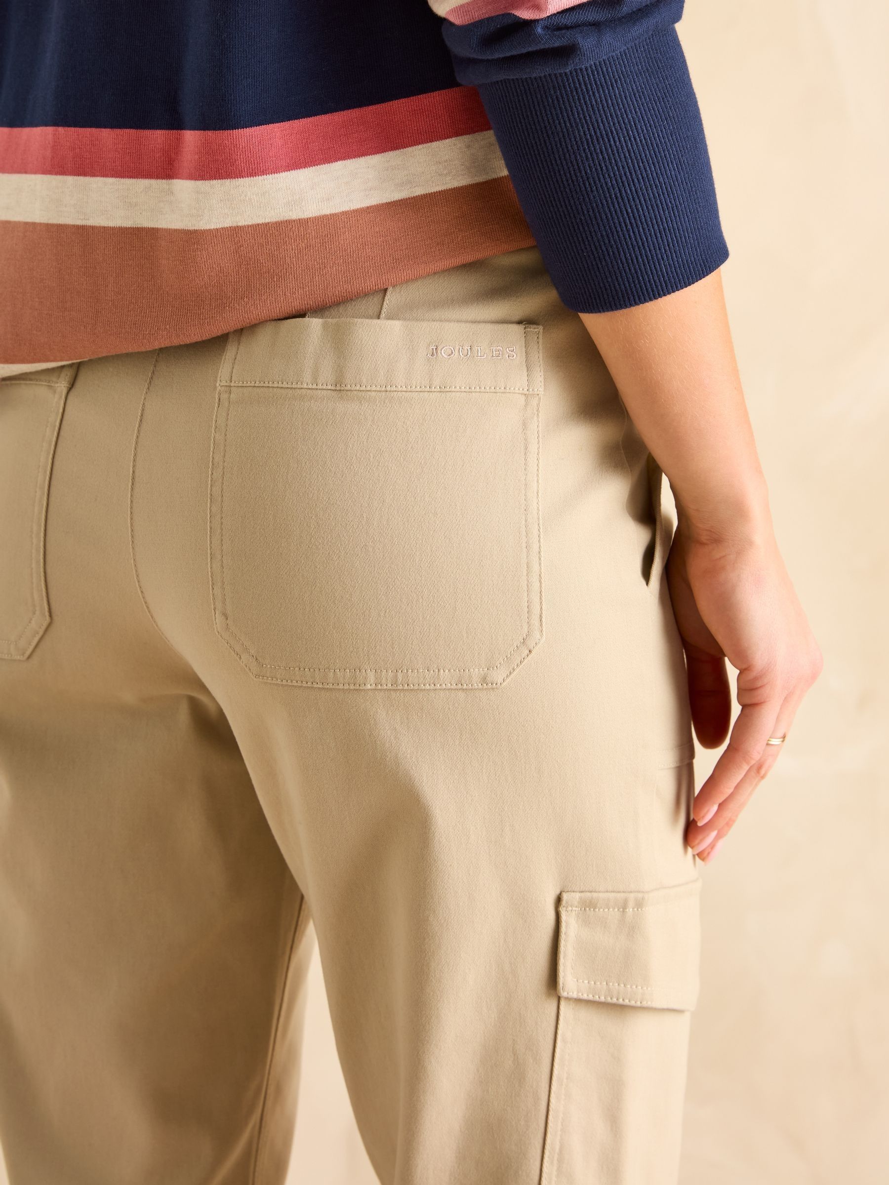 Cream Tapered Leg Cargo Trousers - Image 5 of 6