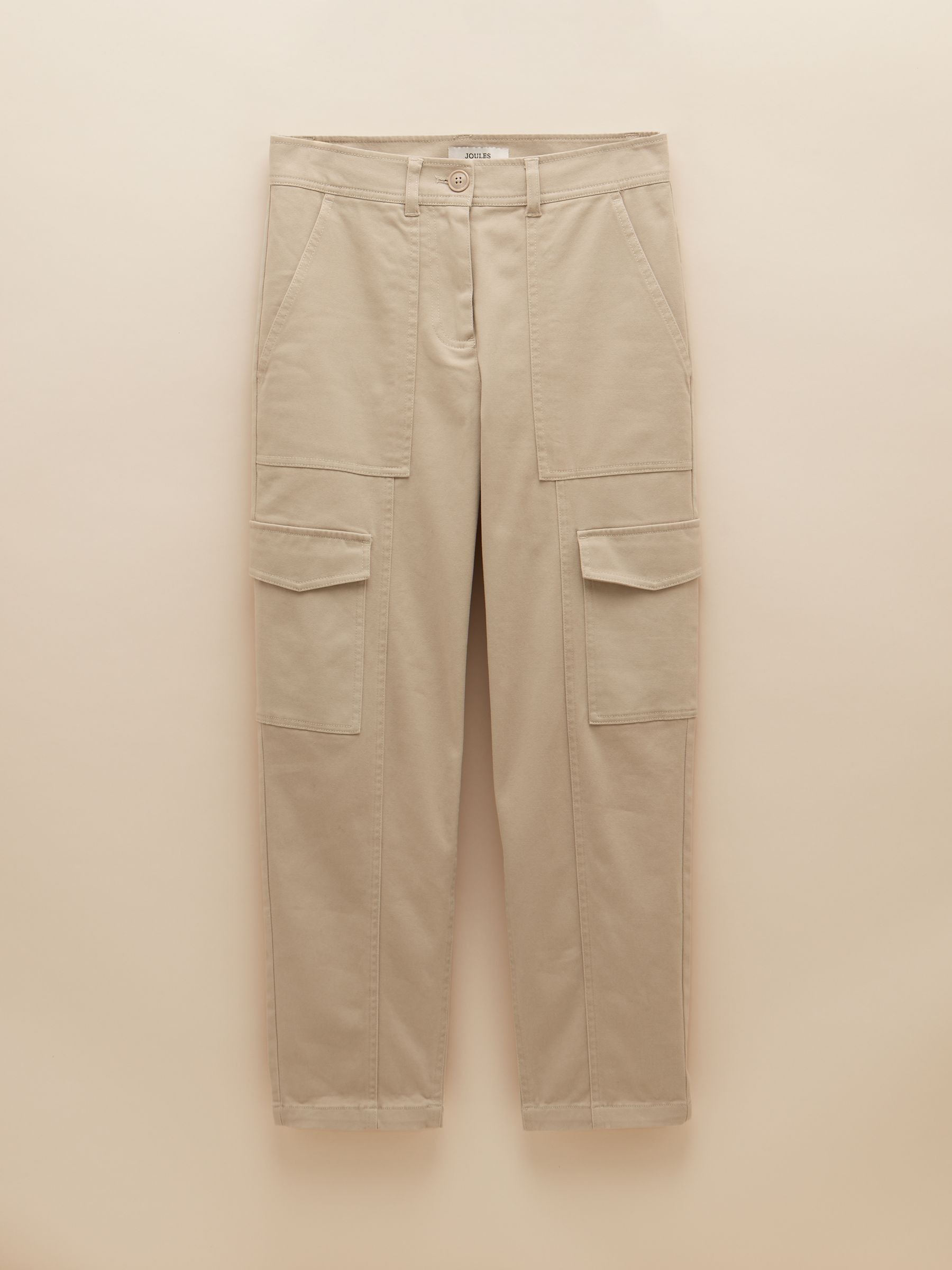 Cream Tapered Leg Cargo Trousers - Image 6 of 6