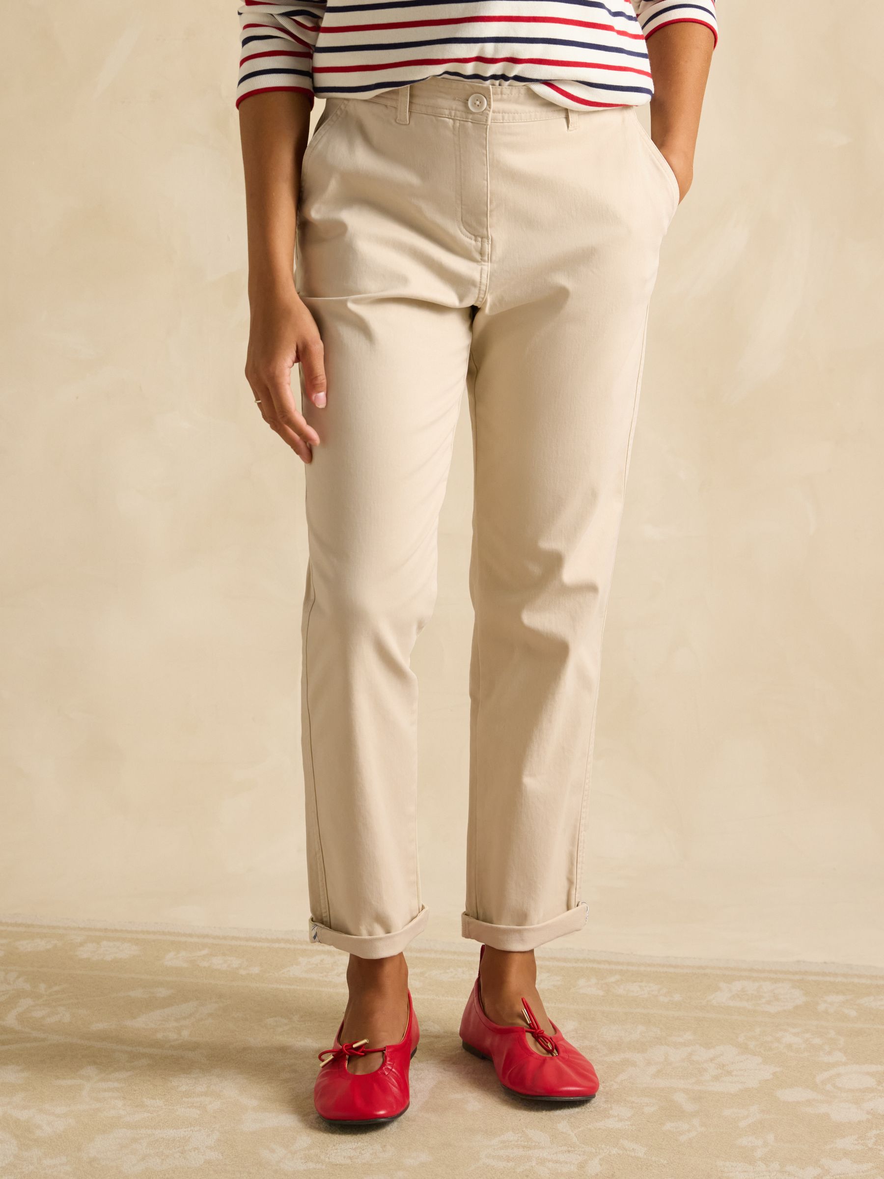 Slim Fit Sand Chino Trousers - Image 1 of 6