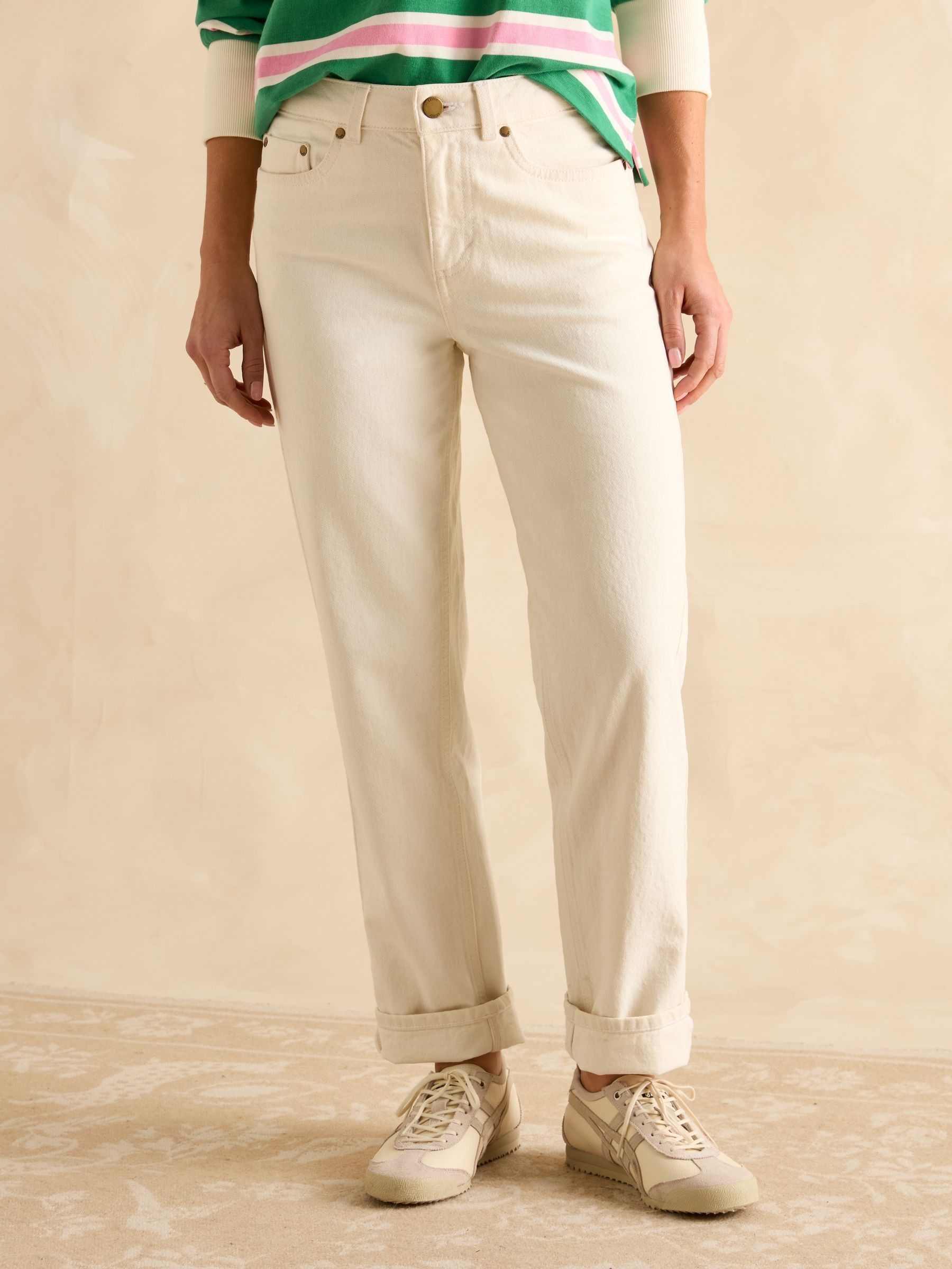 Cream Straight Fit Jeans - Image 1 of 8