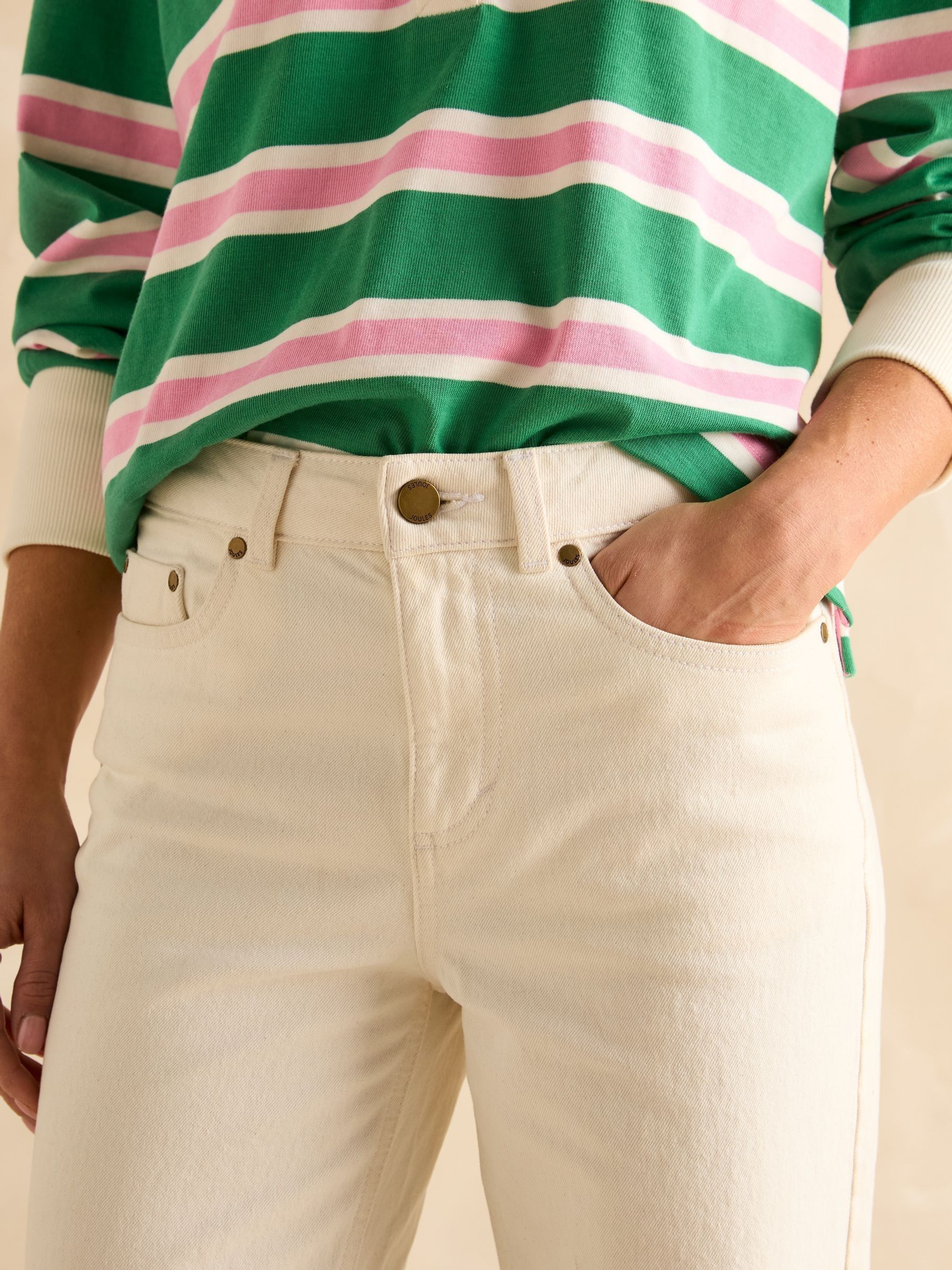 Cream Straight Fit Jeans - Image 4 of 8