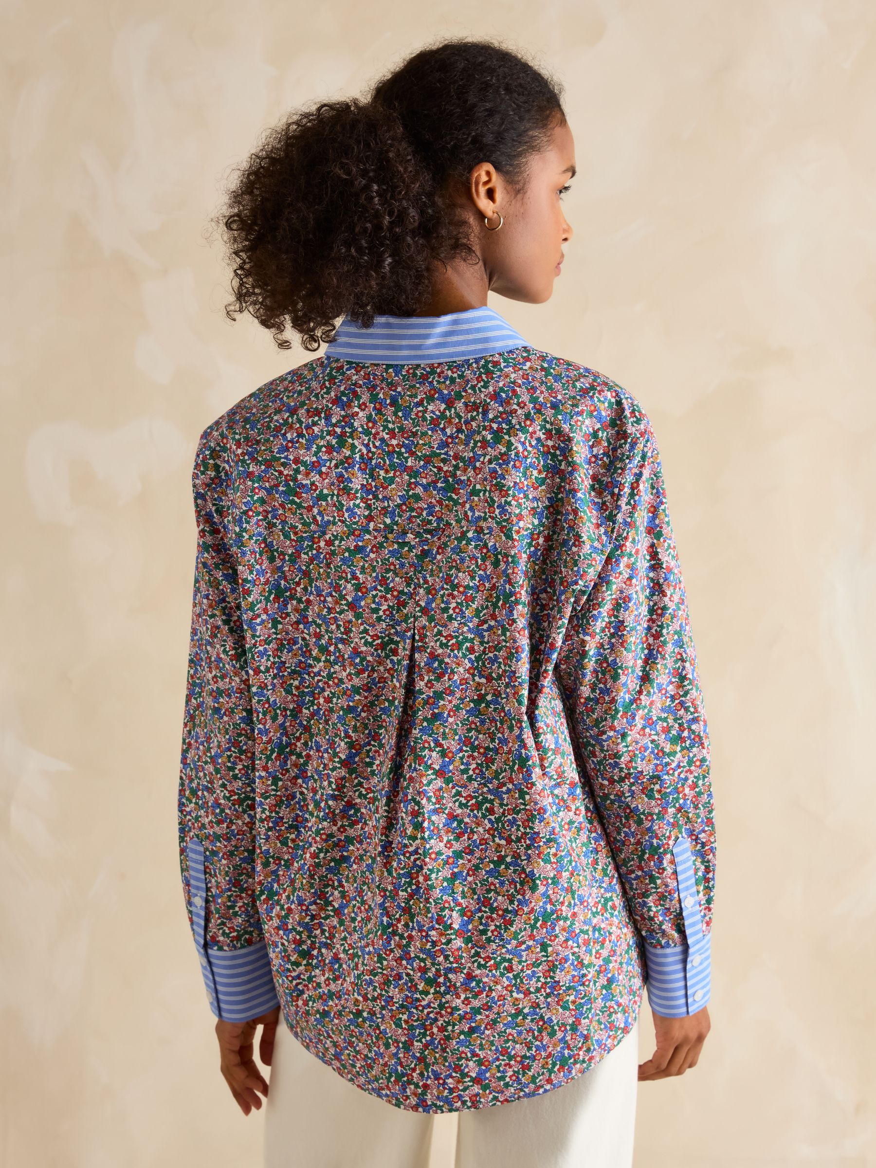 Amilla Ditsy Print Longline Relaxed Fit Shirt - Image 2 of 8