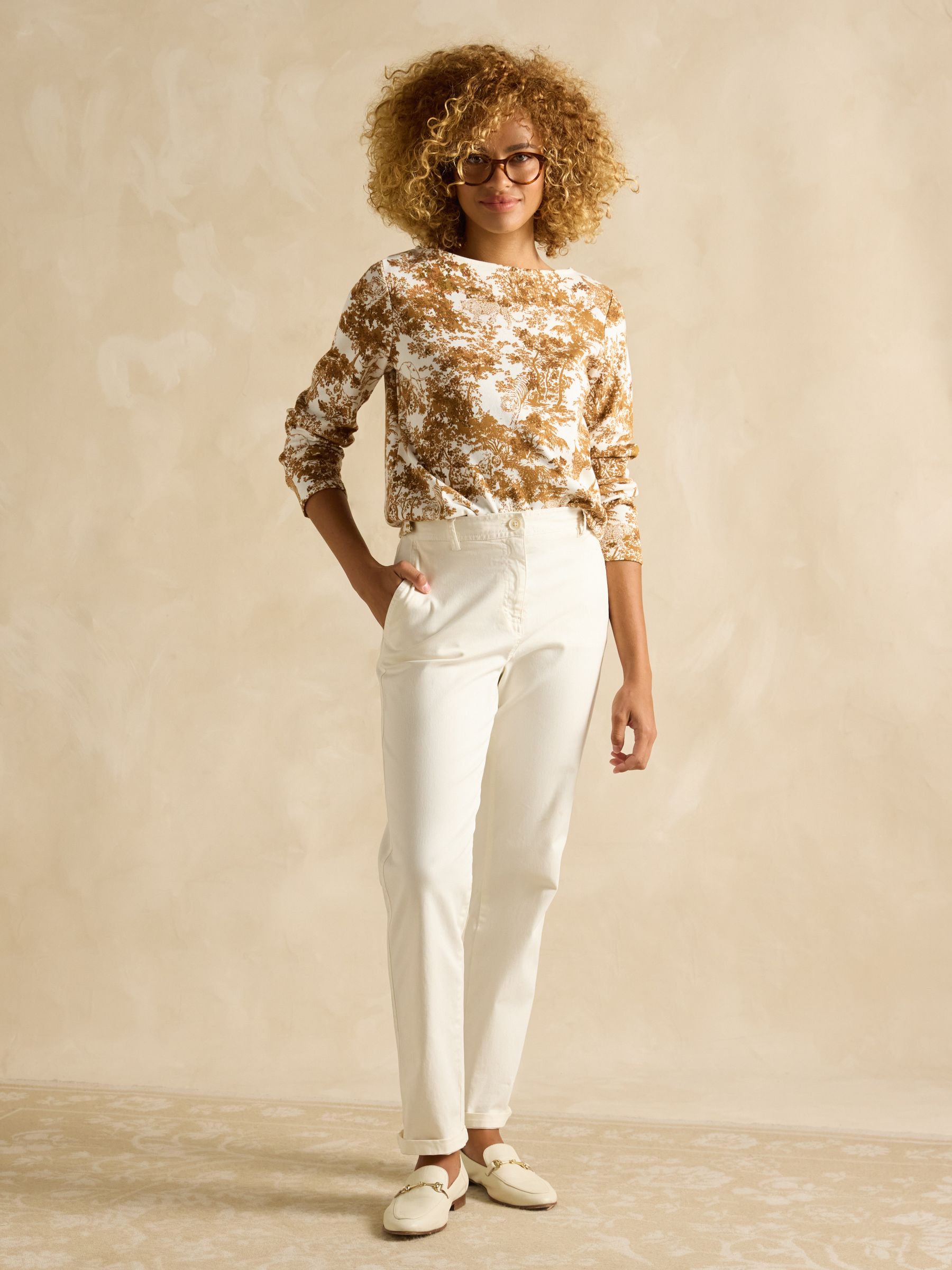 Slim Fit Cream Chino Trousers - Image 3 of 5