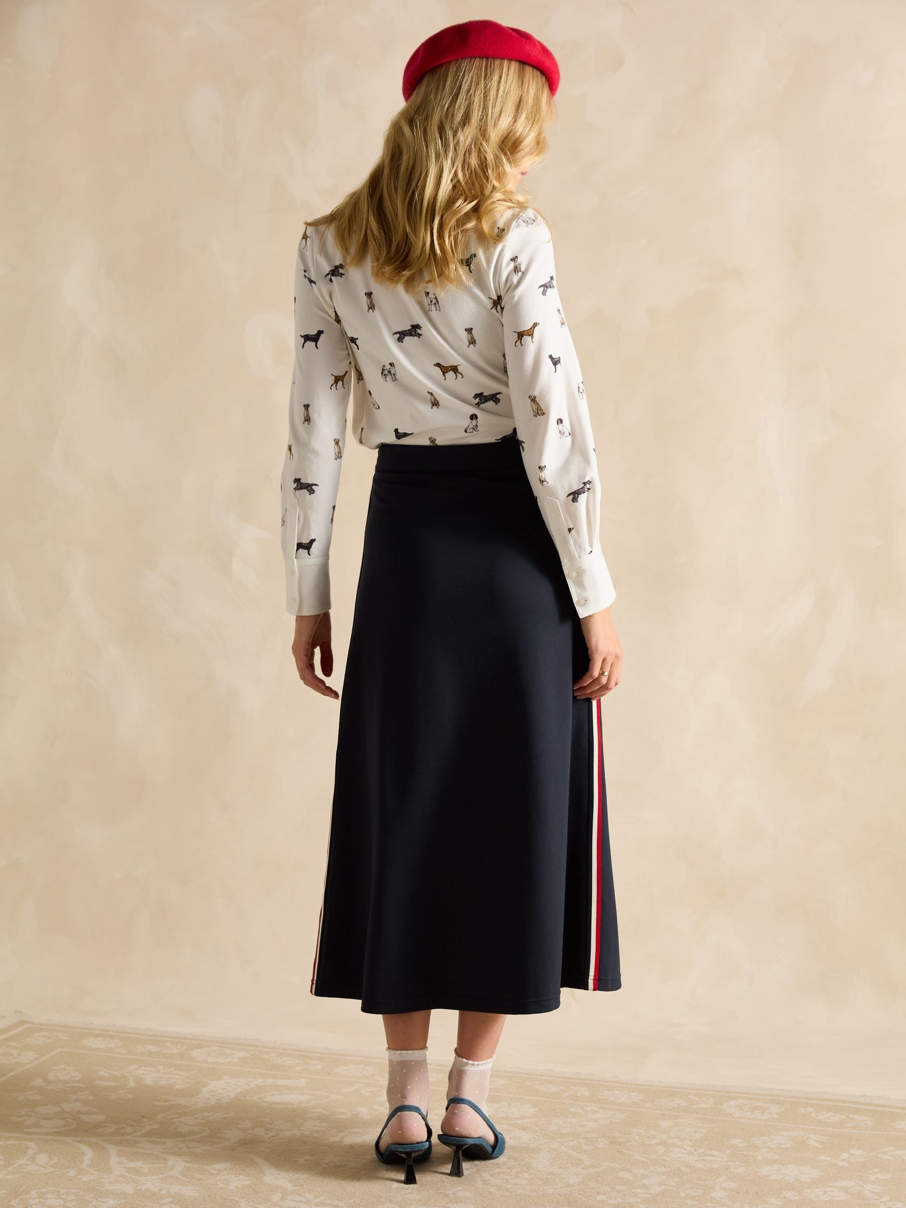 Pia Navy Ponte Jersey Skirt - Image 2 of 9