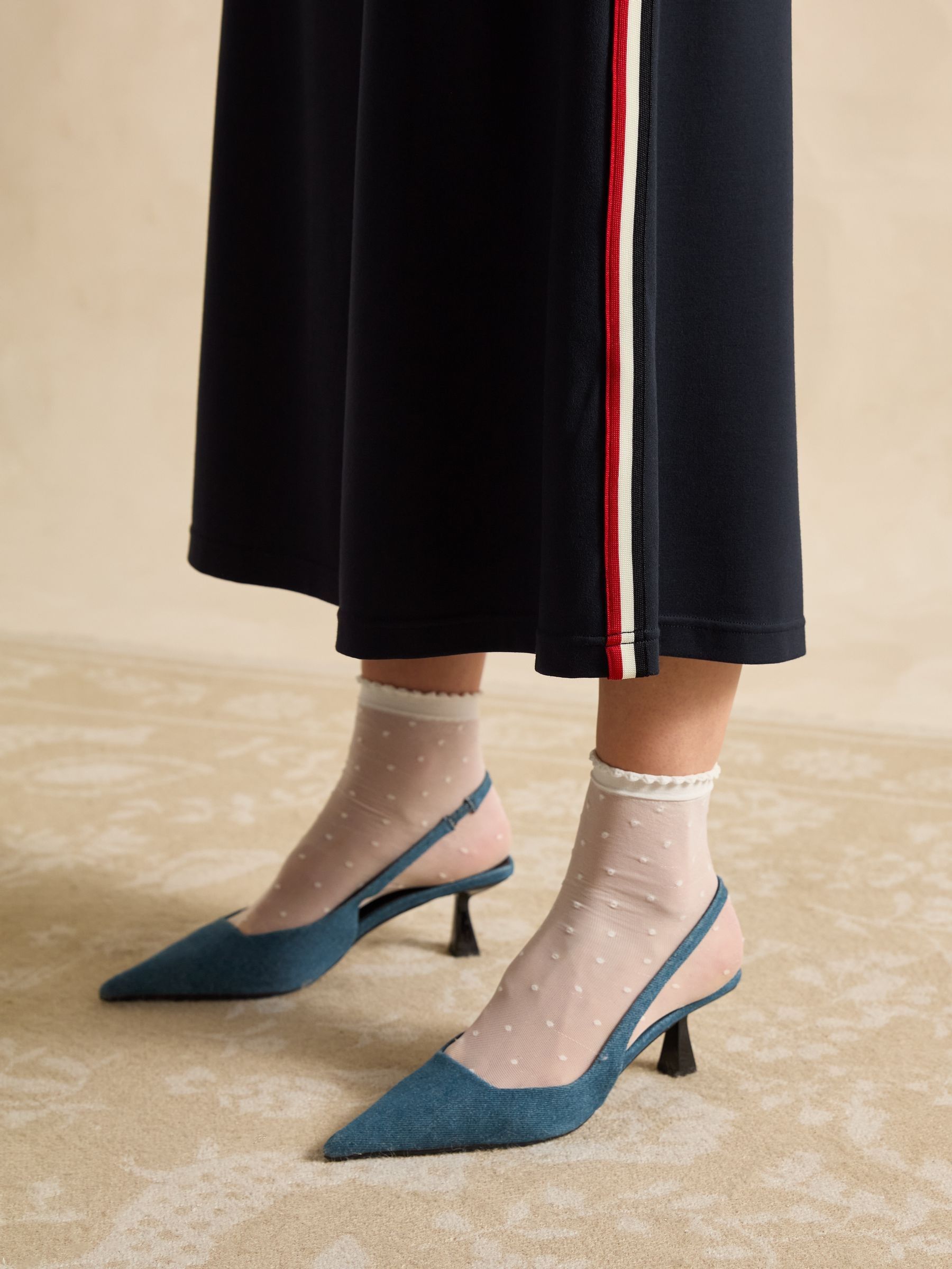 Pia Navy Ponte Jersey Skirt - Image 5 of 9