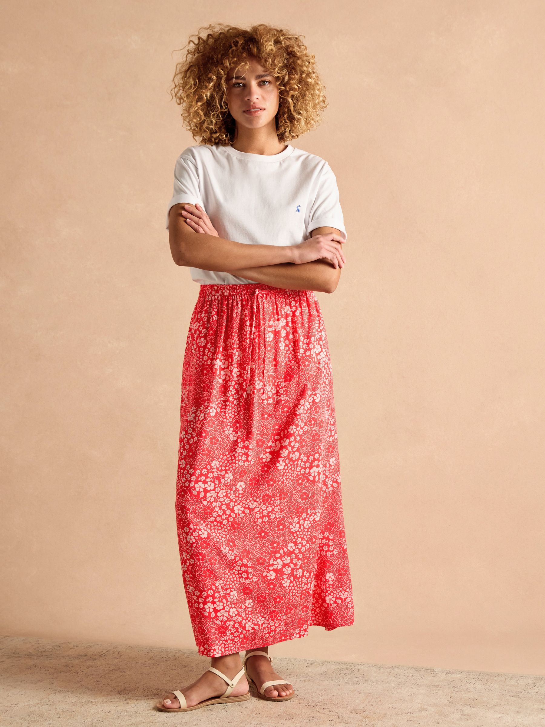 Adele Red Midi Skirt - Image 4 of 6