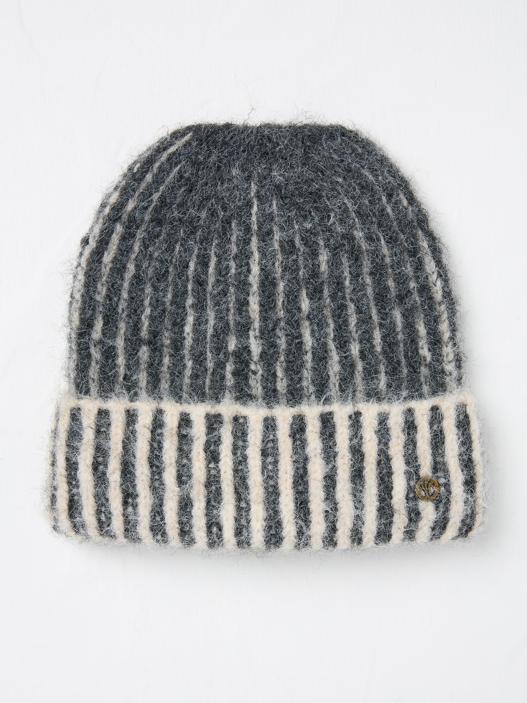 Grey Plaited Rib Beanie - Image 2 of 4