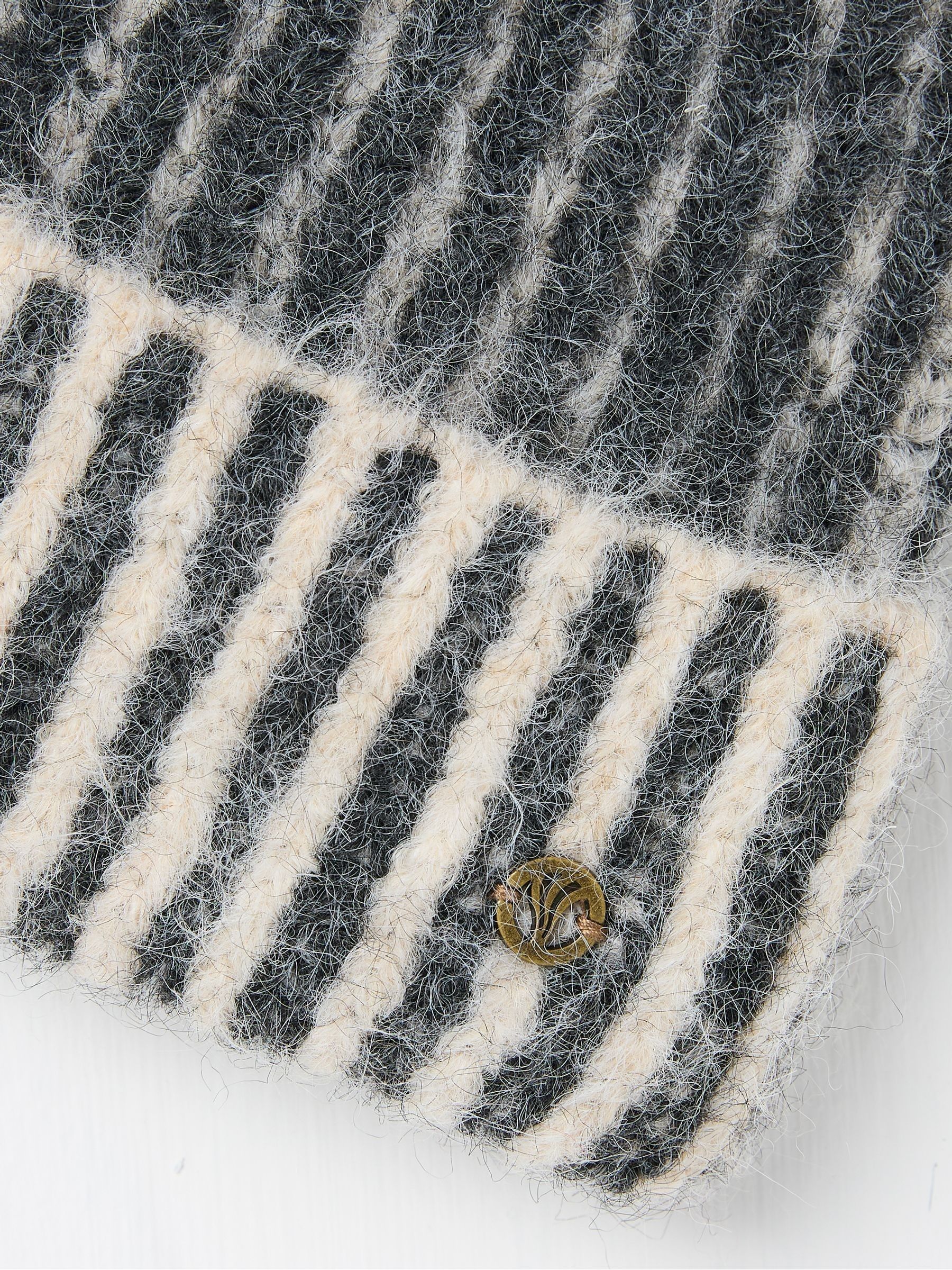 Grey Plaited Rib Beanie - Image 4 of 4