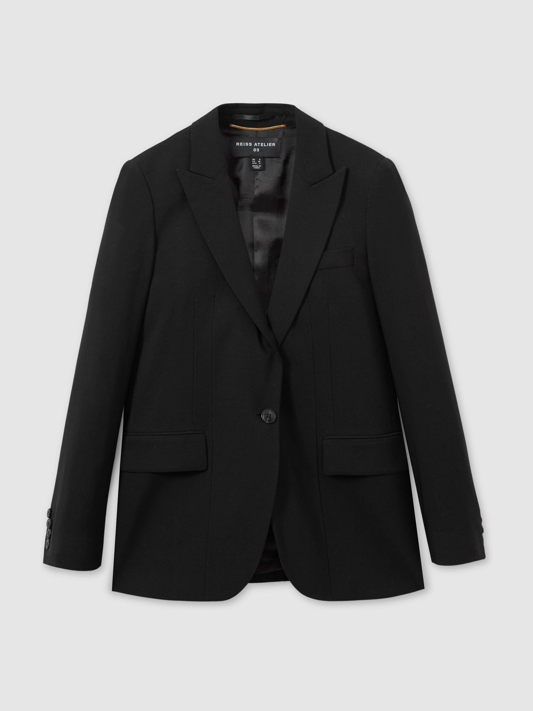 Atelier Virgin-Wool Single-Breasted Suit Jacket in Black - Image 2 of 6
