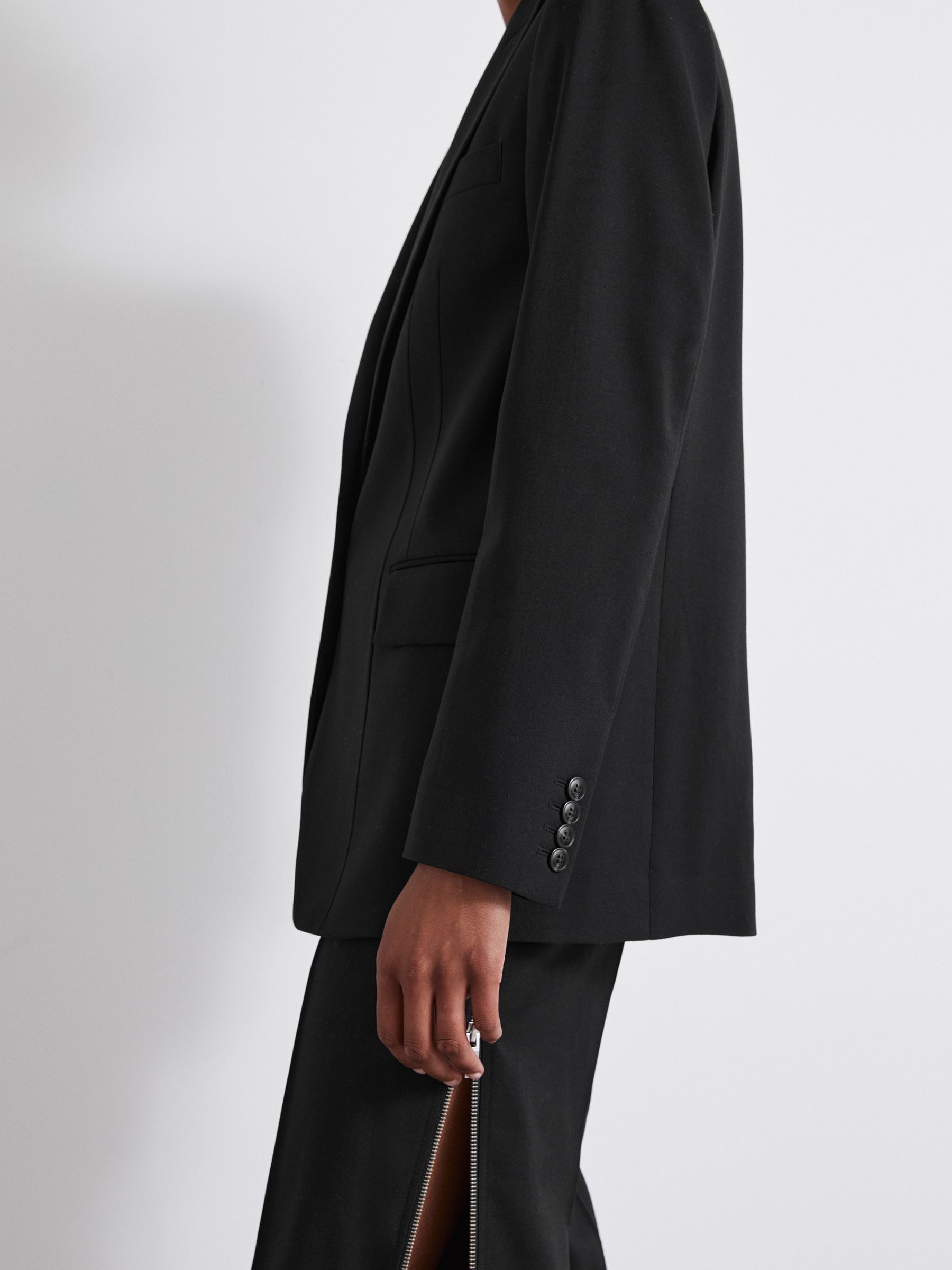 Atelier Virgin-Wool Single-Breasted Suit Jacket in Black - Image 4 of 6