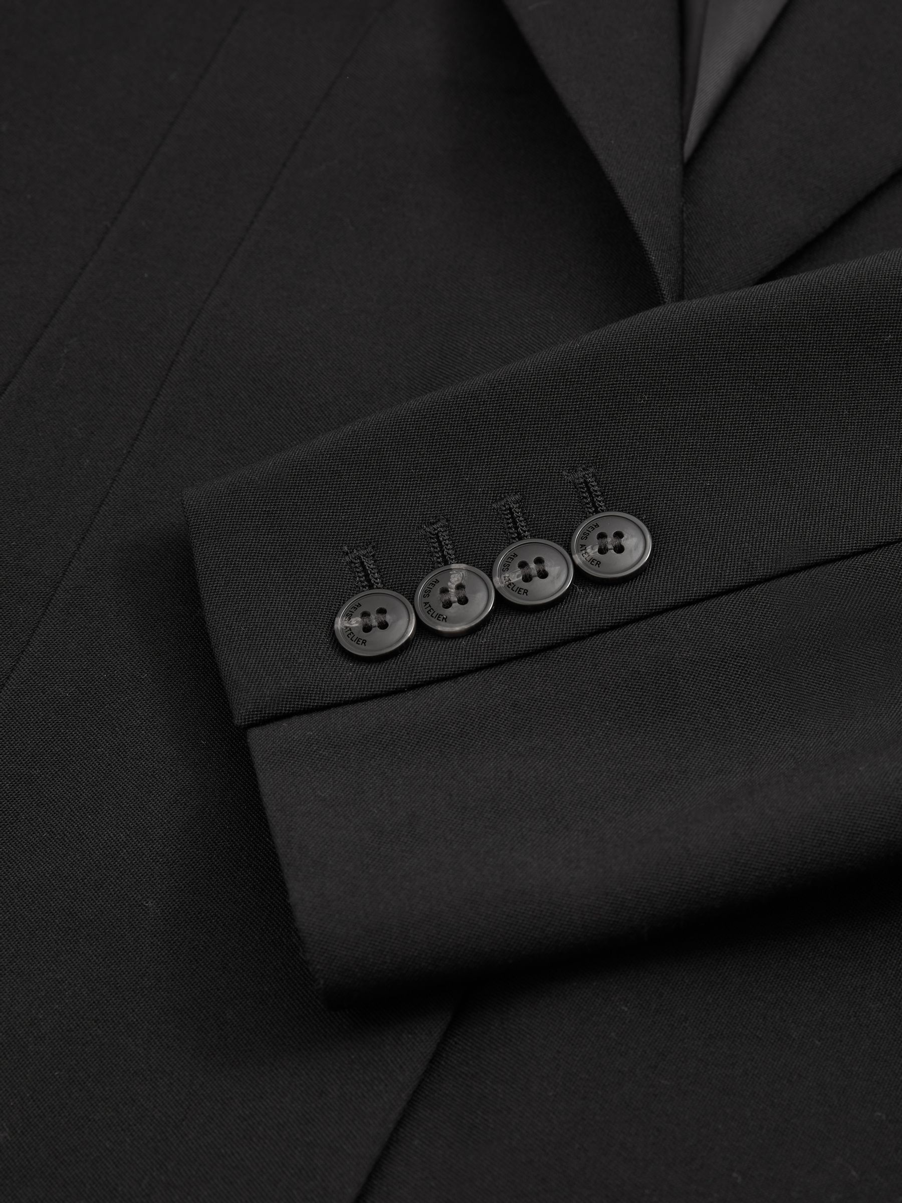 Atelier Virgin-Wool Single-Breasted Suit Jacket in Black - Image 6 of 6