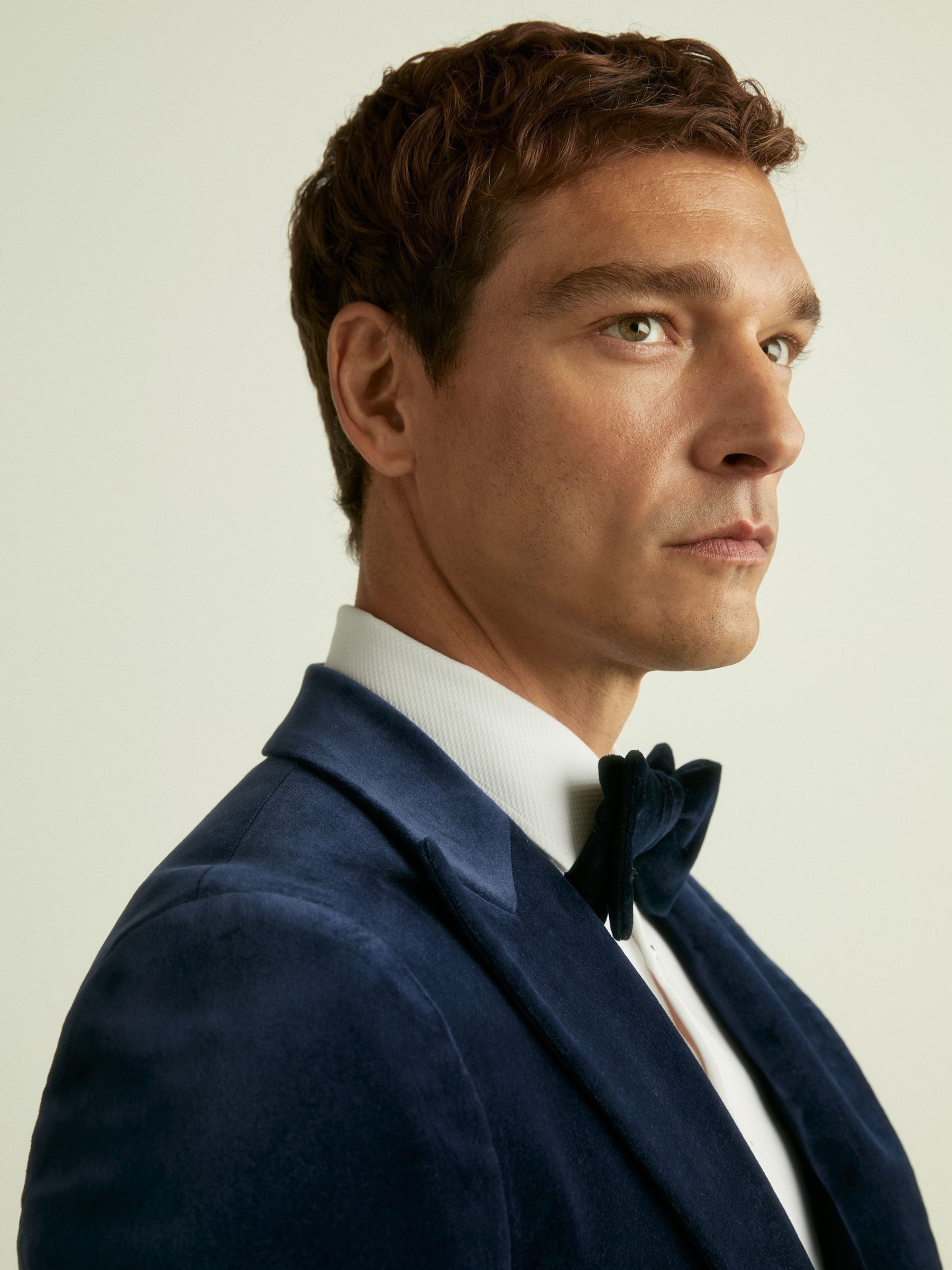 Velvet Single Breasted Blazer in Baltic Blue - Image 4 of 7
