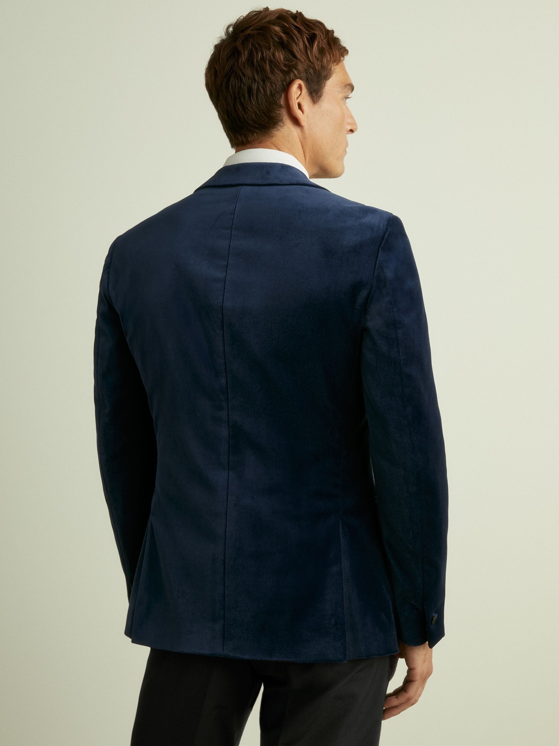 Velvet Single Breasted Blazer in Baltic Blue - Image 5 of 7
