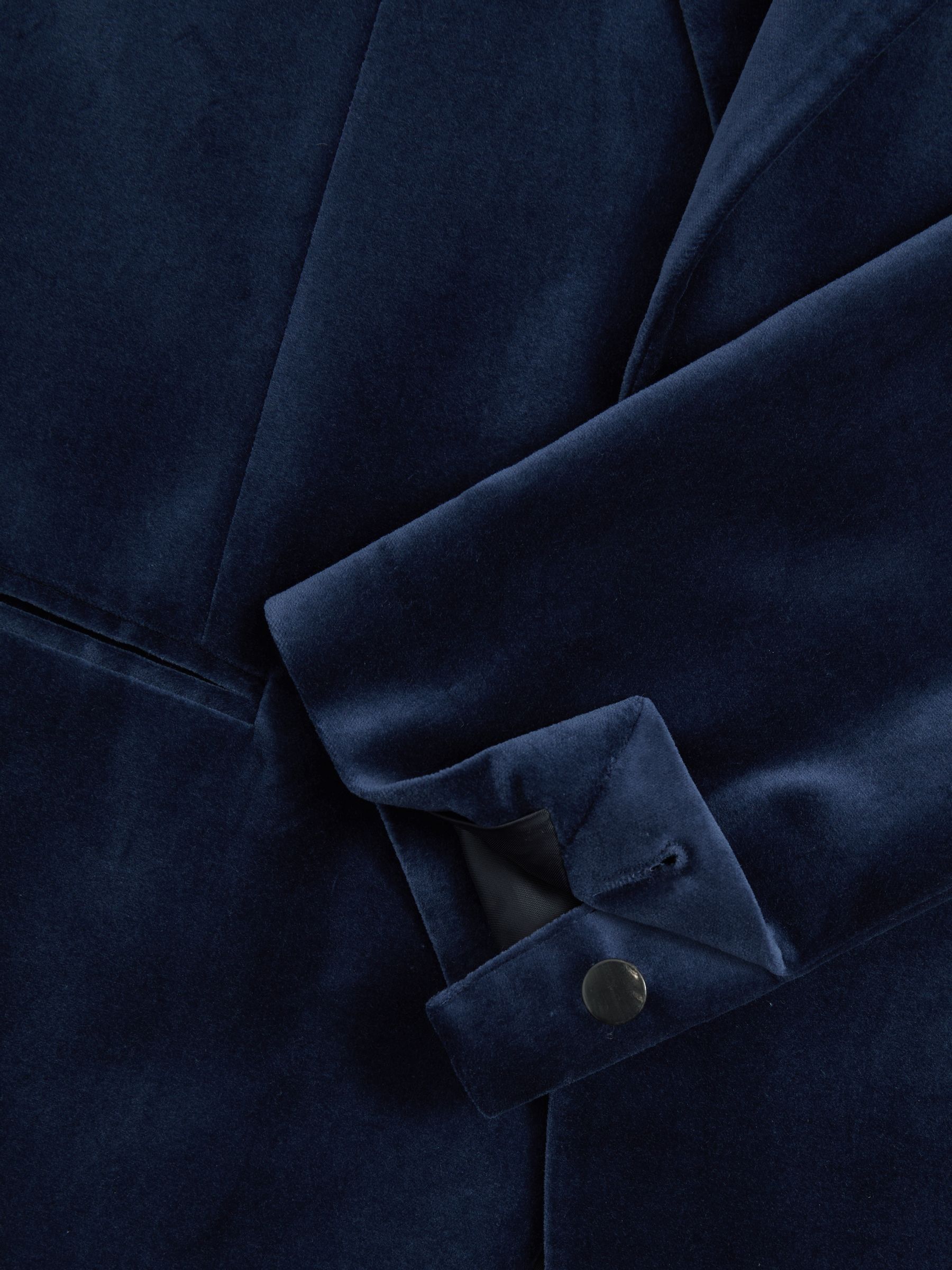 Velvet Single Breasted Blazer in Baltic Blue - Image 6 of 7