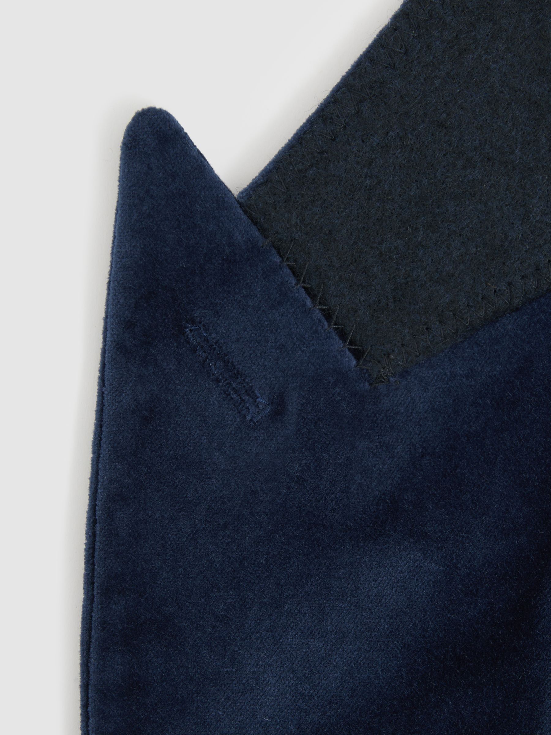 Velvet Single Breasted Blazer in Baltic Blue - Image 7 of 7