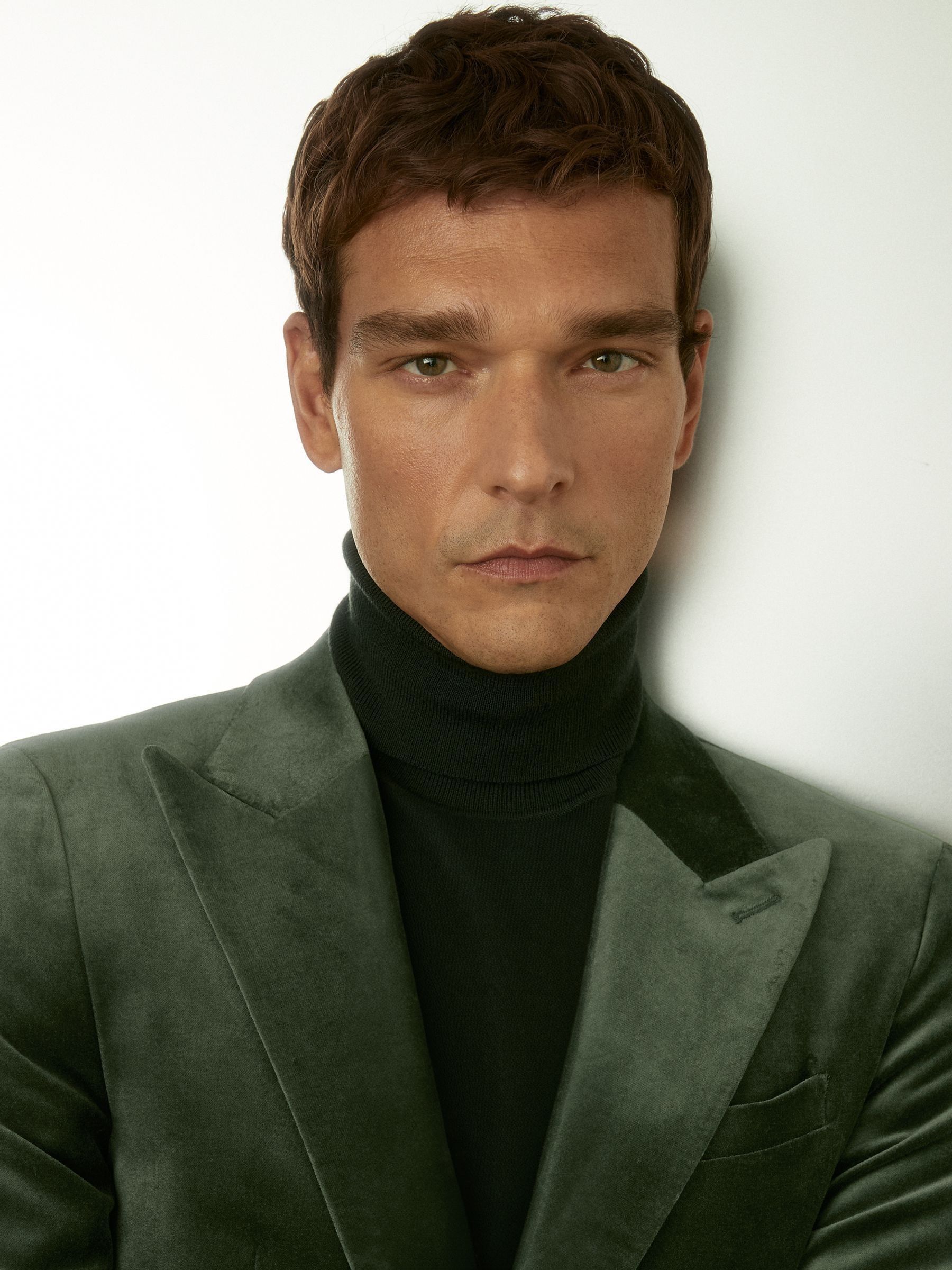 Velvet Single Breasted Blazer in Sage Green - Image 3 of 6