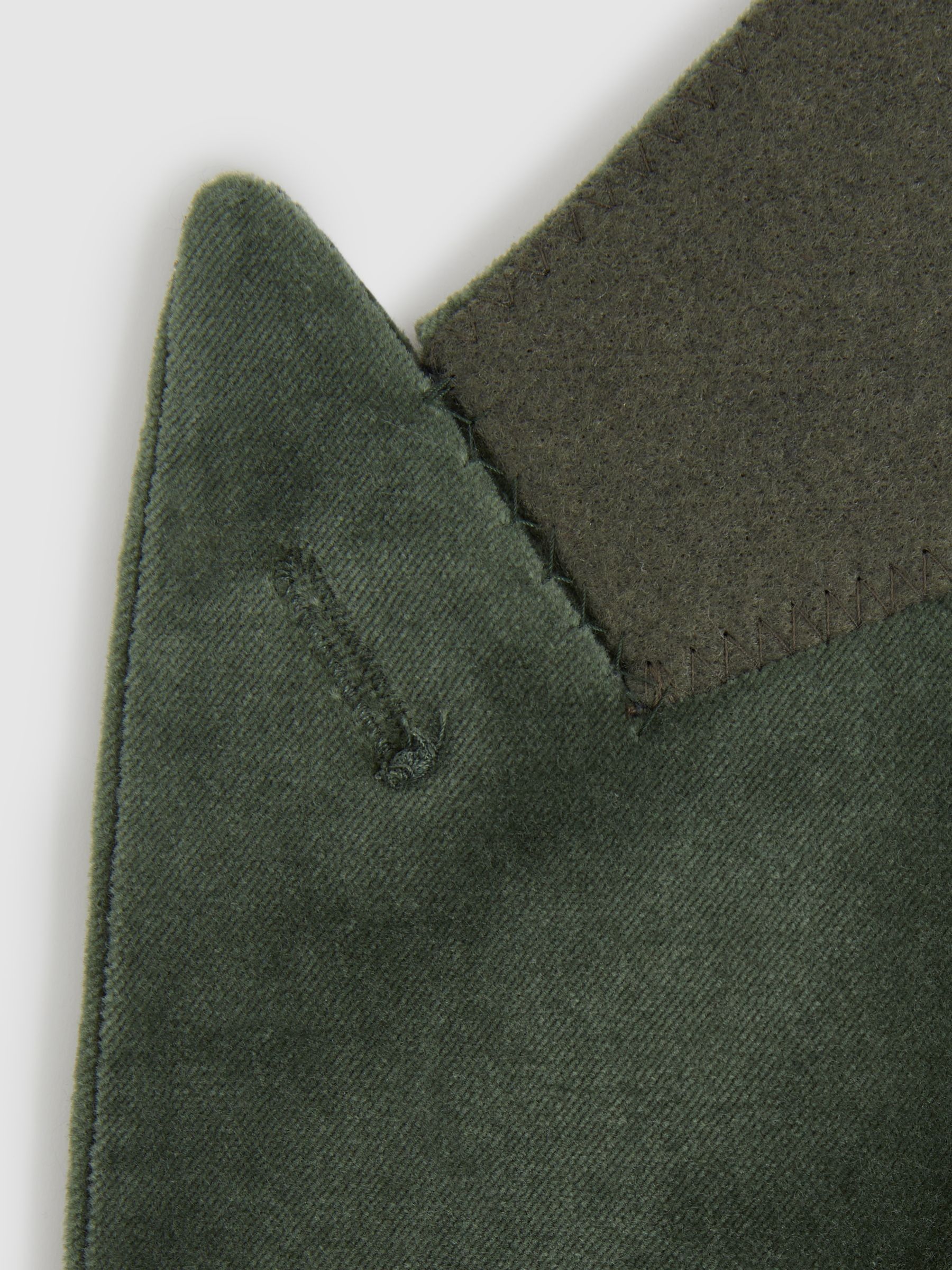 Velvet Single Breasted Blazer in Sage Green - Image 5 of 6