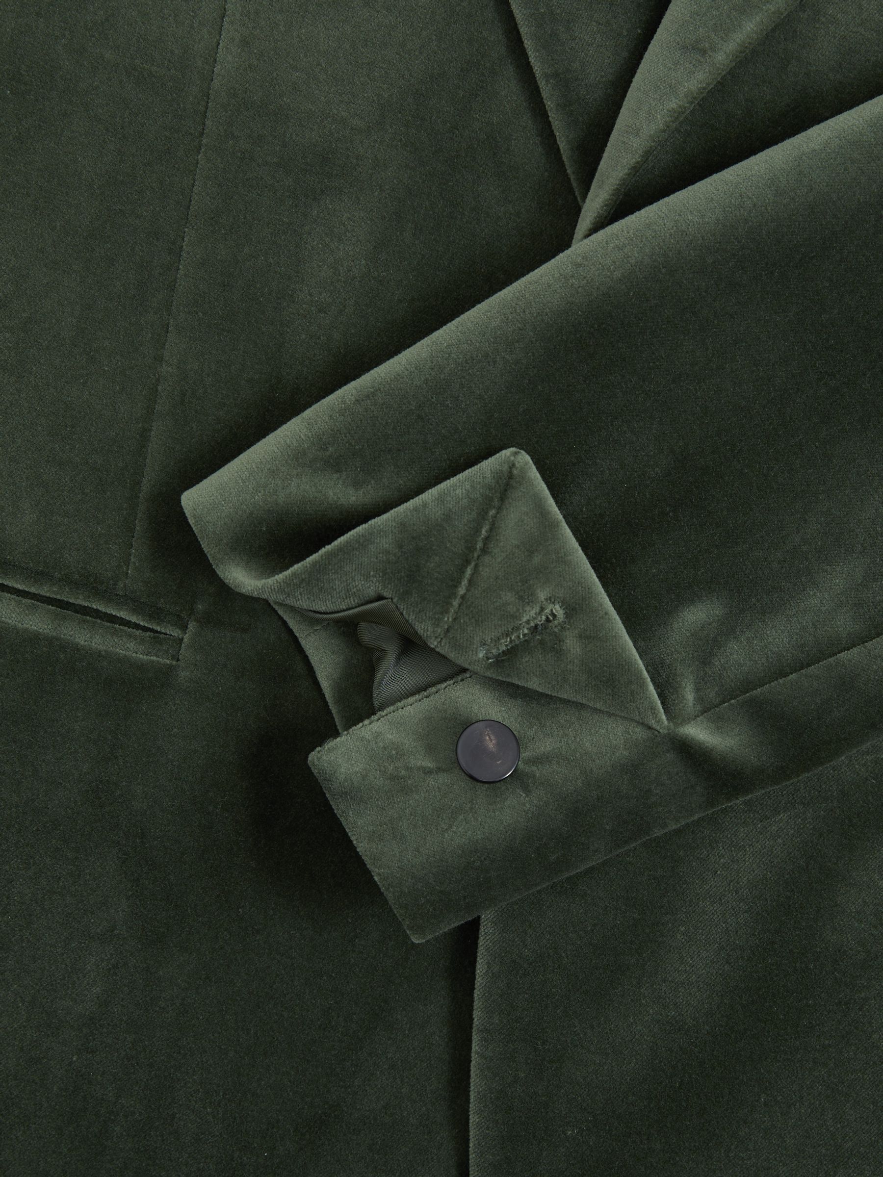 Velvet Single Breasted Blazer in Sage Green - Image 6 of 6