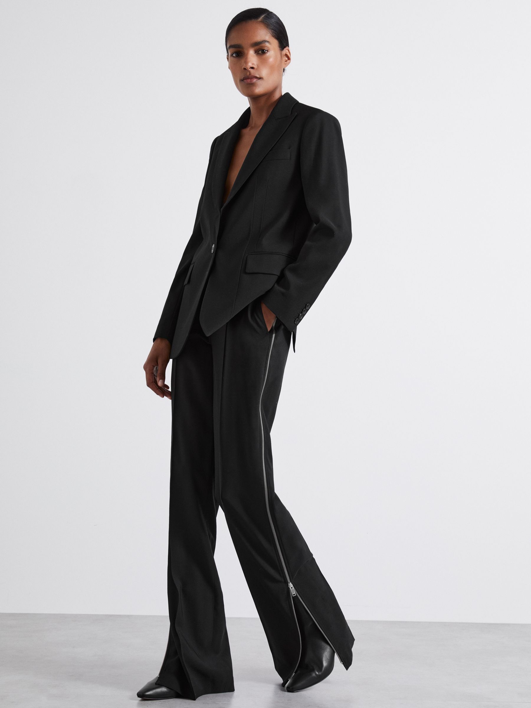 Atelier Virgin-Wool Zipped-Outseam Trousers in Black - Image 5 of 7