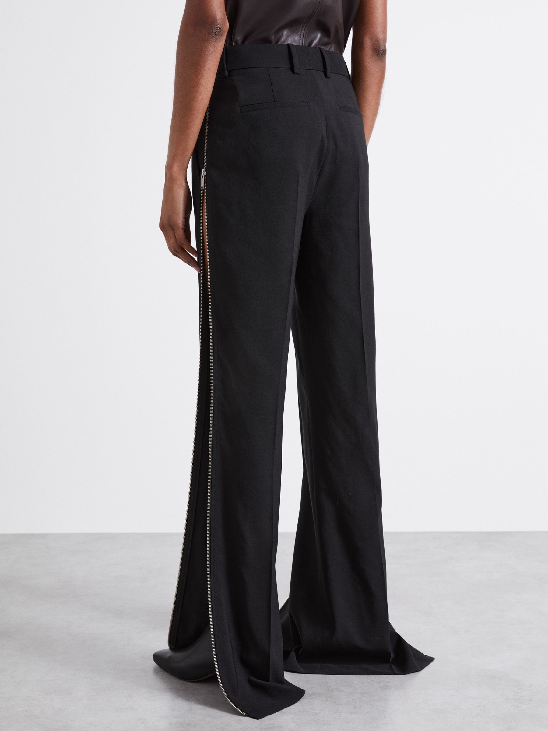 Atelier Virgin-Wool Zipped-Outseam Trousers in Black - Image 6 of 7