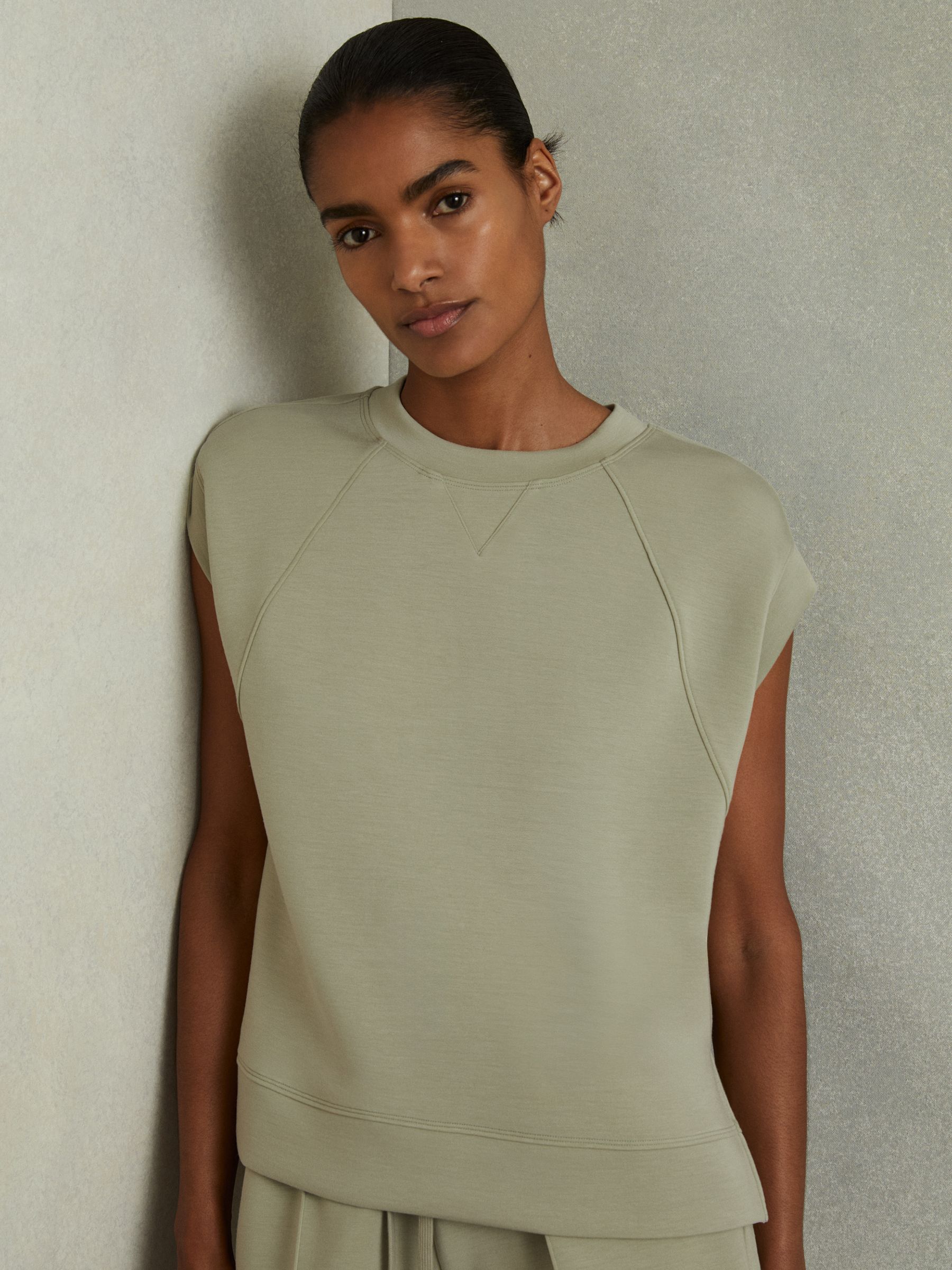 Modal Blend Co-Ord Sweat Top in Sage - Image 4 of 6