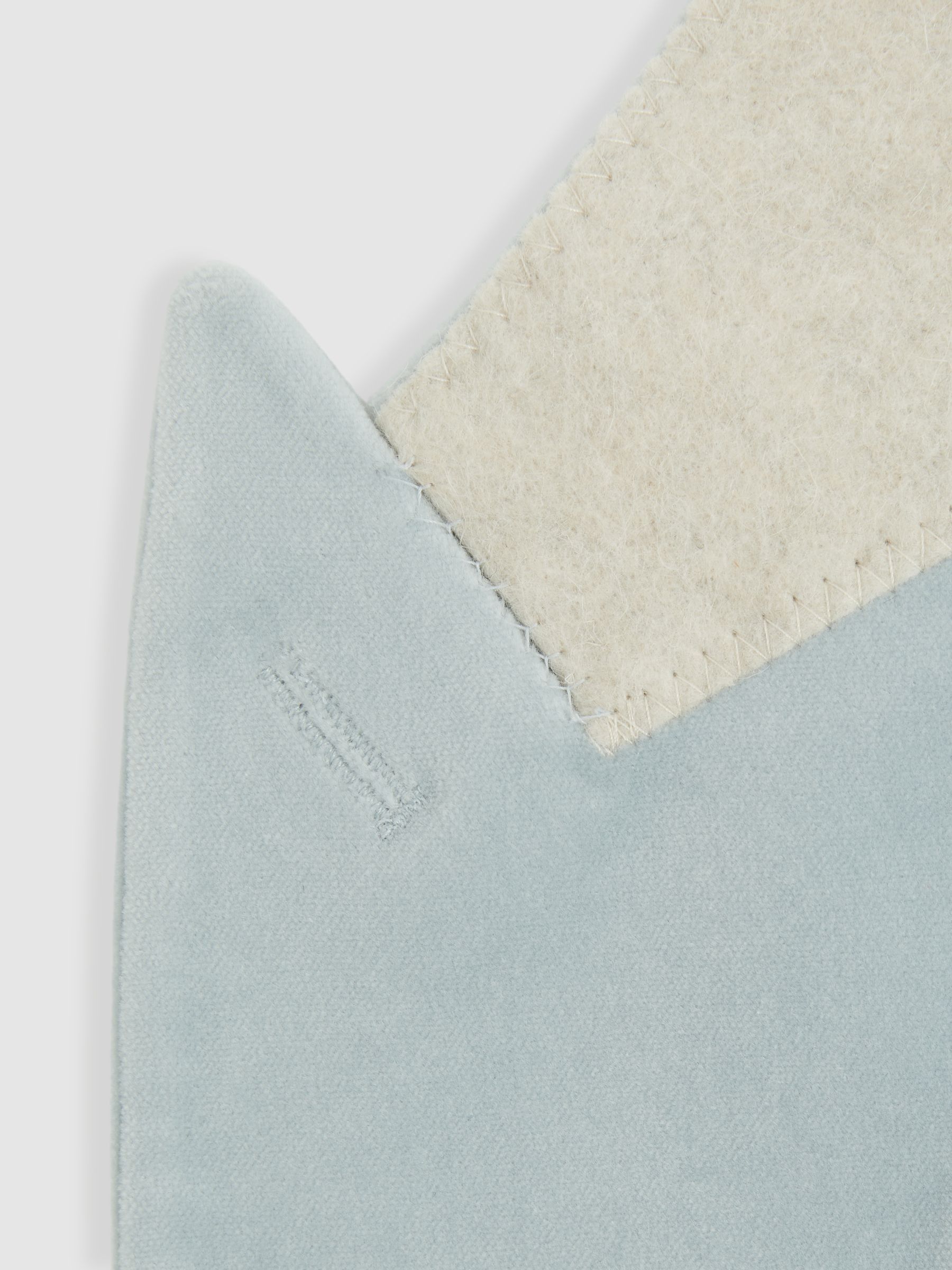 Velvet Single Breasted Blazer in Ice Blue - Image 7 of 7