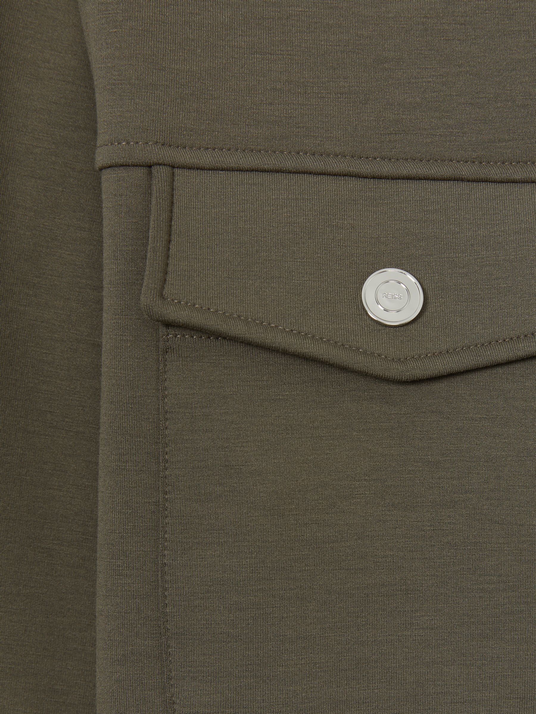 Interlock Jersey Zip-Through Overshirt in Sage Green - Image 6 of 6