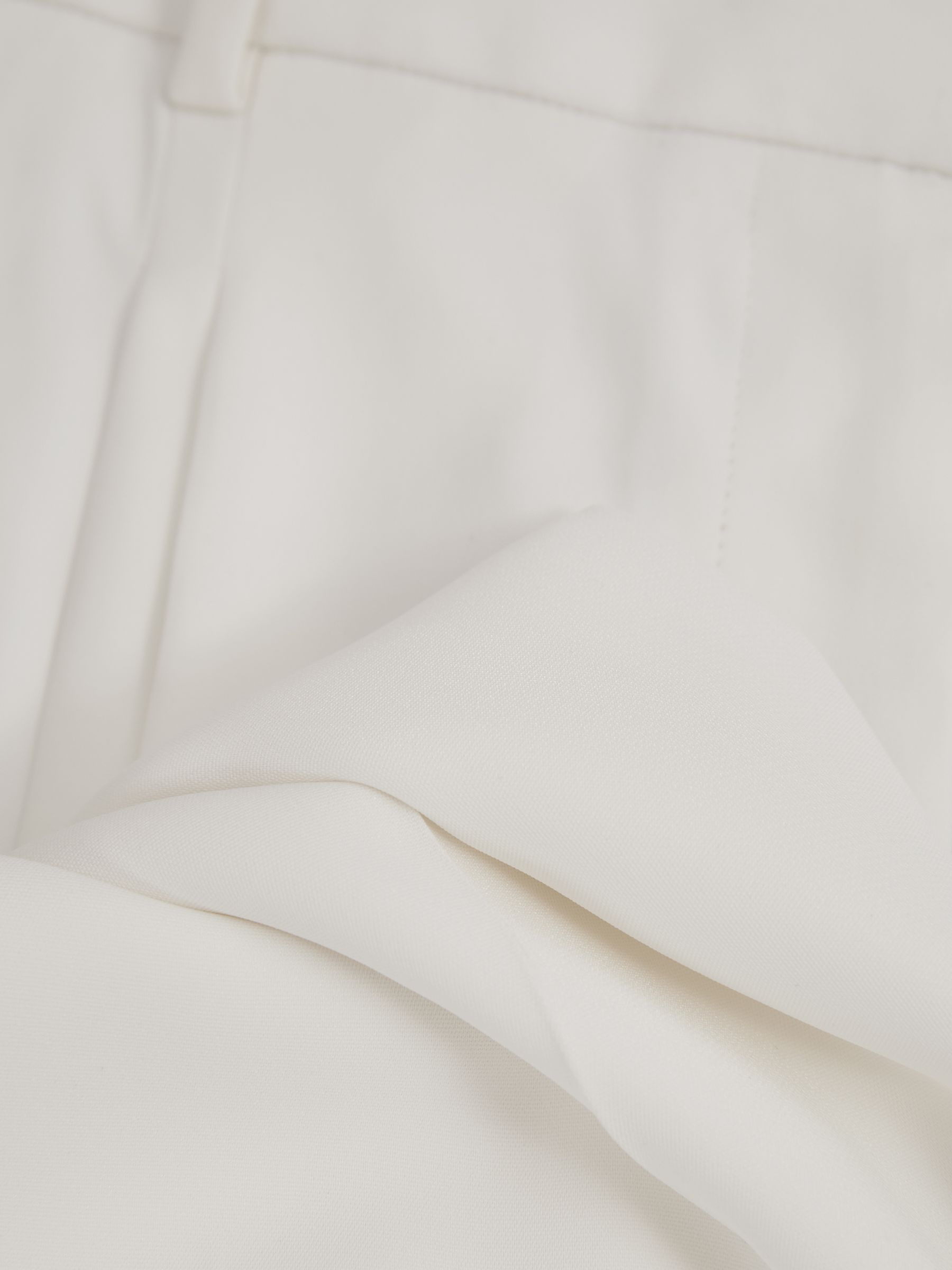 Petite Double Pleat Wide Leg Tux Trousers in Cream - Image 6 of 7