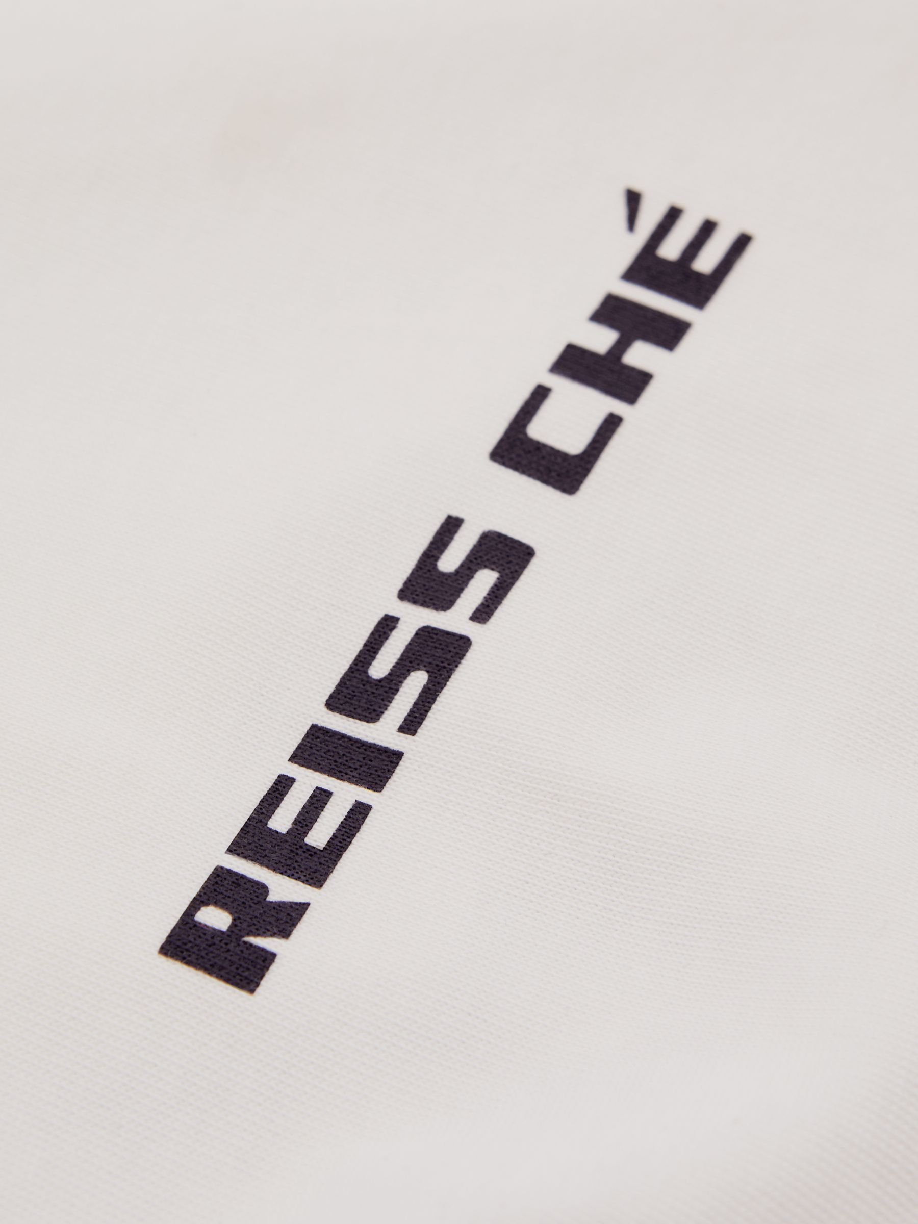 Reiss | Ché Oversized Cotton Aperitif Print T-Shirt in White/Blue - Image 5 of 5