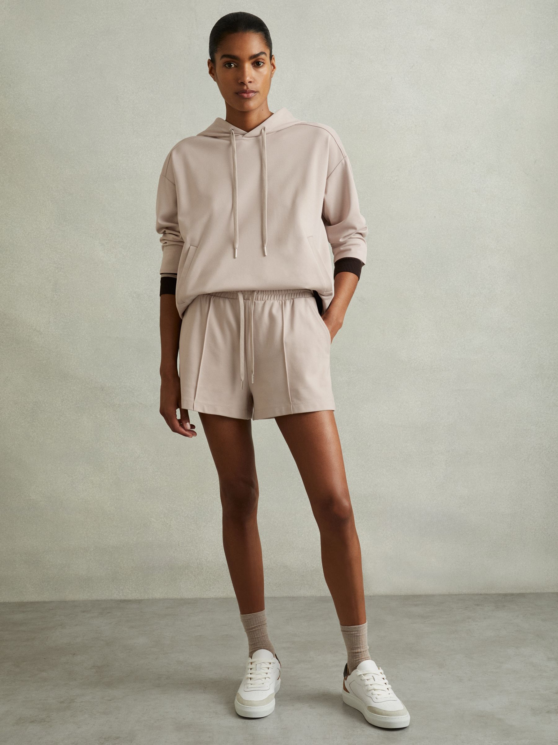 Drawstring Jersey Shorts in Stone - Image 1 of 6