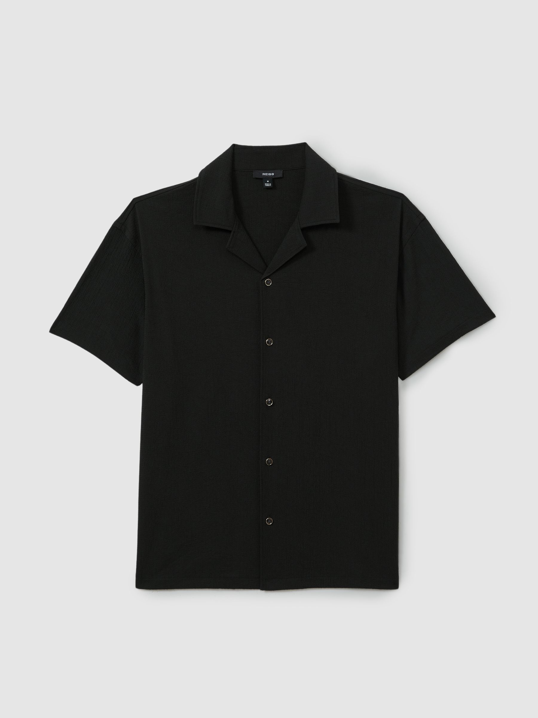 Textured Cuban Collar Shirt in Emerald - Image 2 of 5