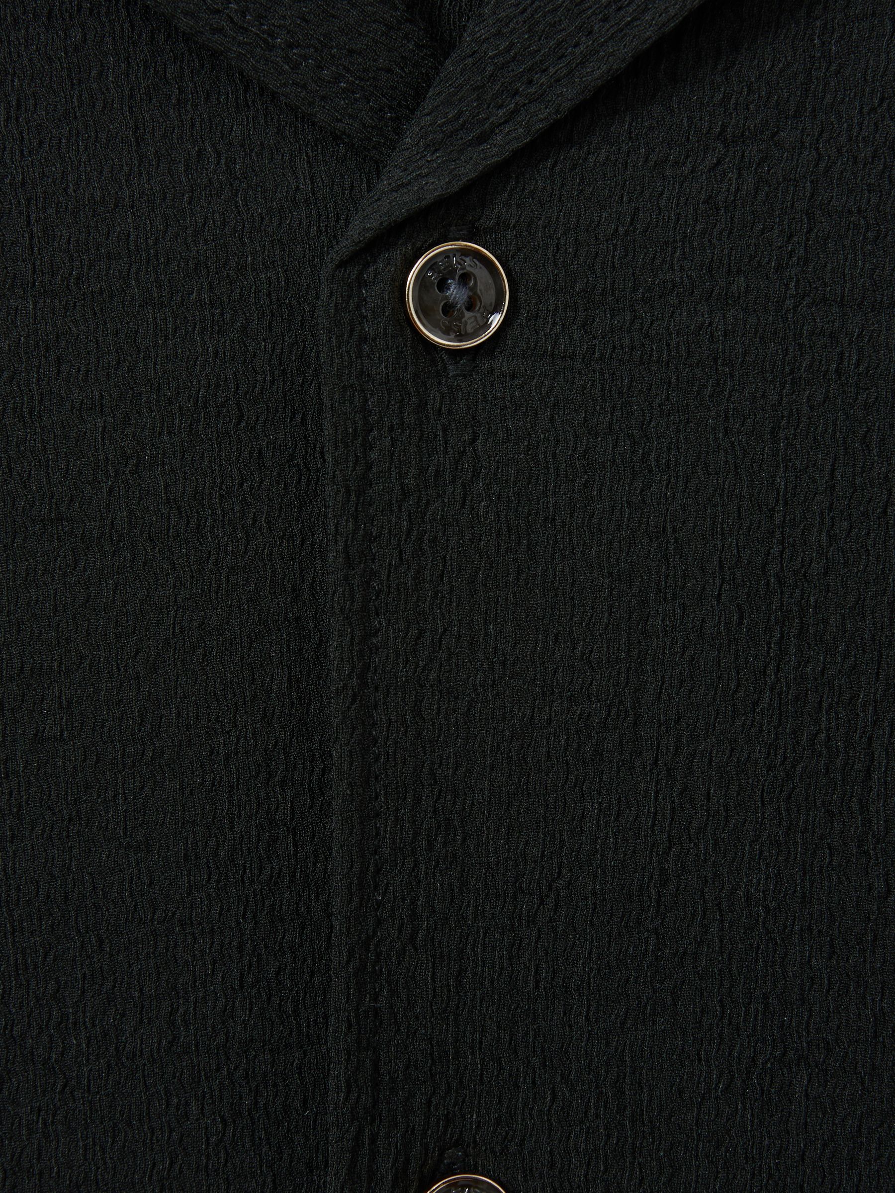 Textured Cuban Collar Shirt in Emerald - Image 5 of 5