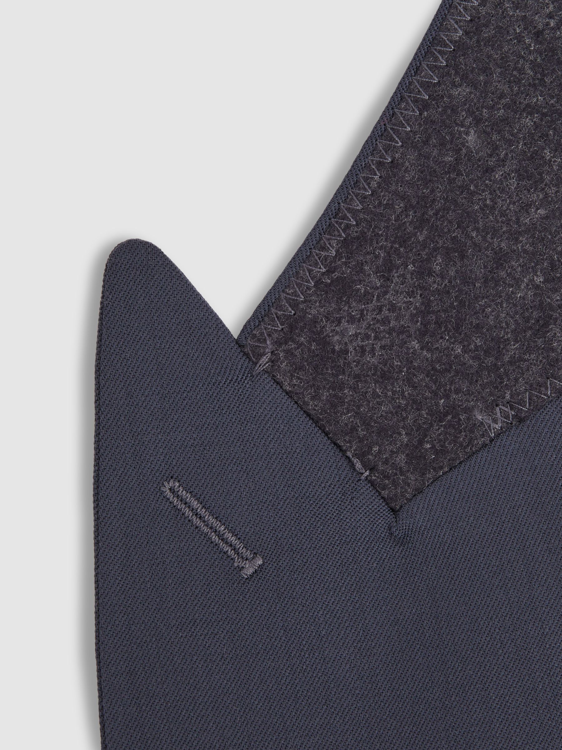 Bartley Airforce Blue Textured Wool Single Breasted Slim Fit Blazer - Image 6 of 7