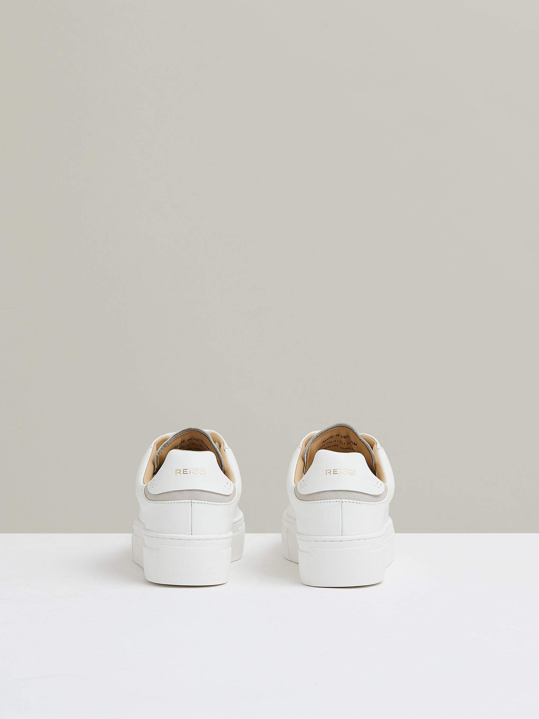 Leather Low-Top Trainers in White - Image 5 of 5