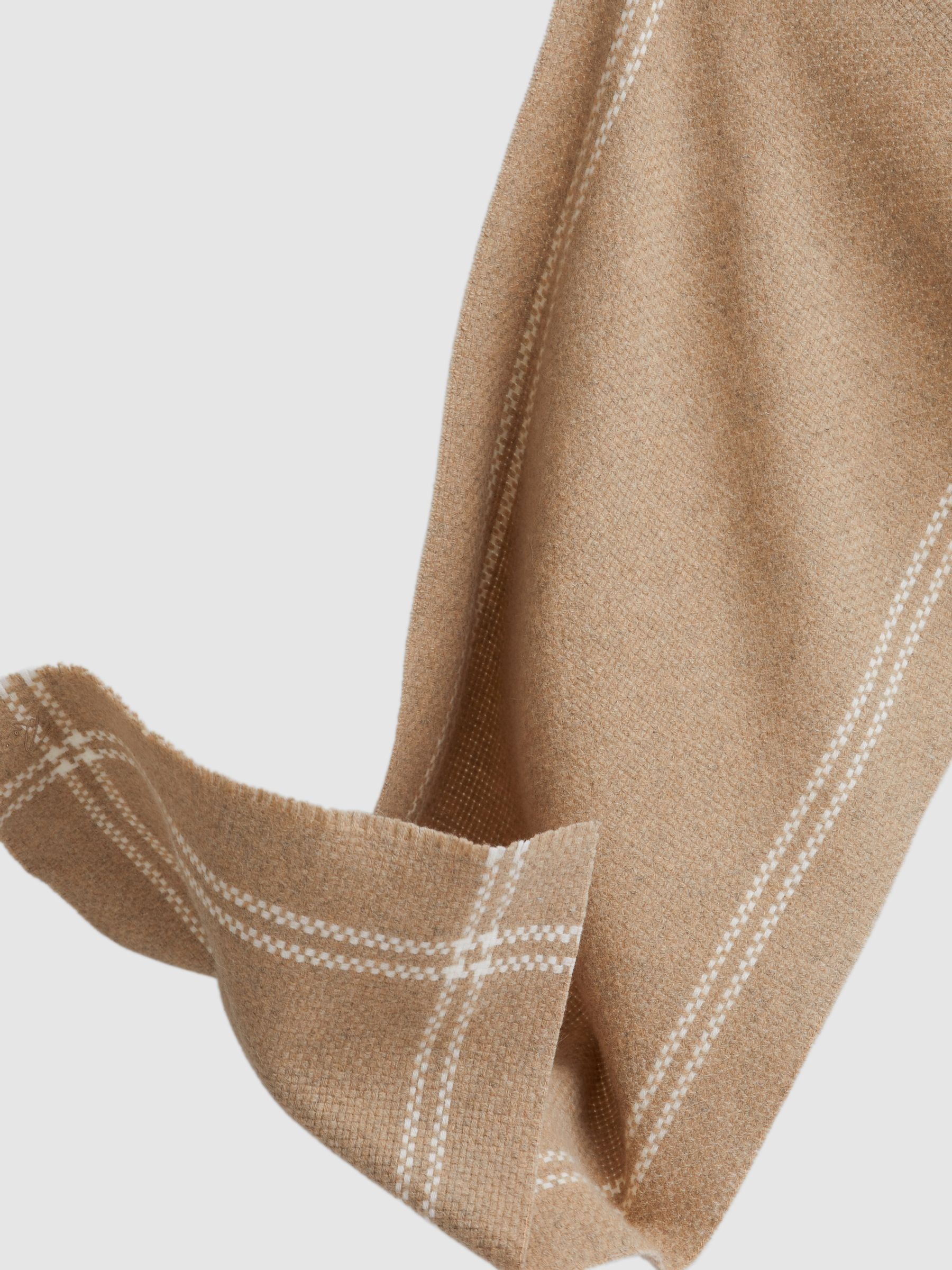 Wool-Cashmere Fringed Scarf in Camel - Image 5 of 5