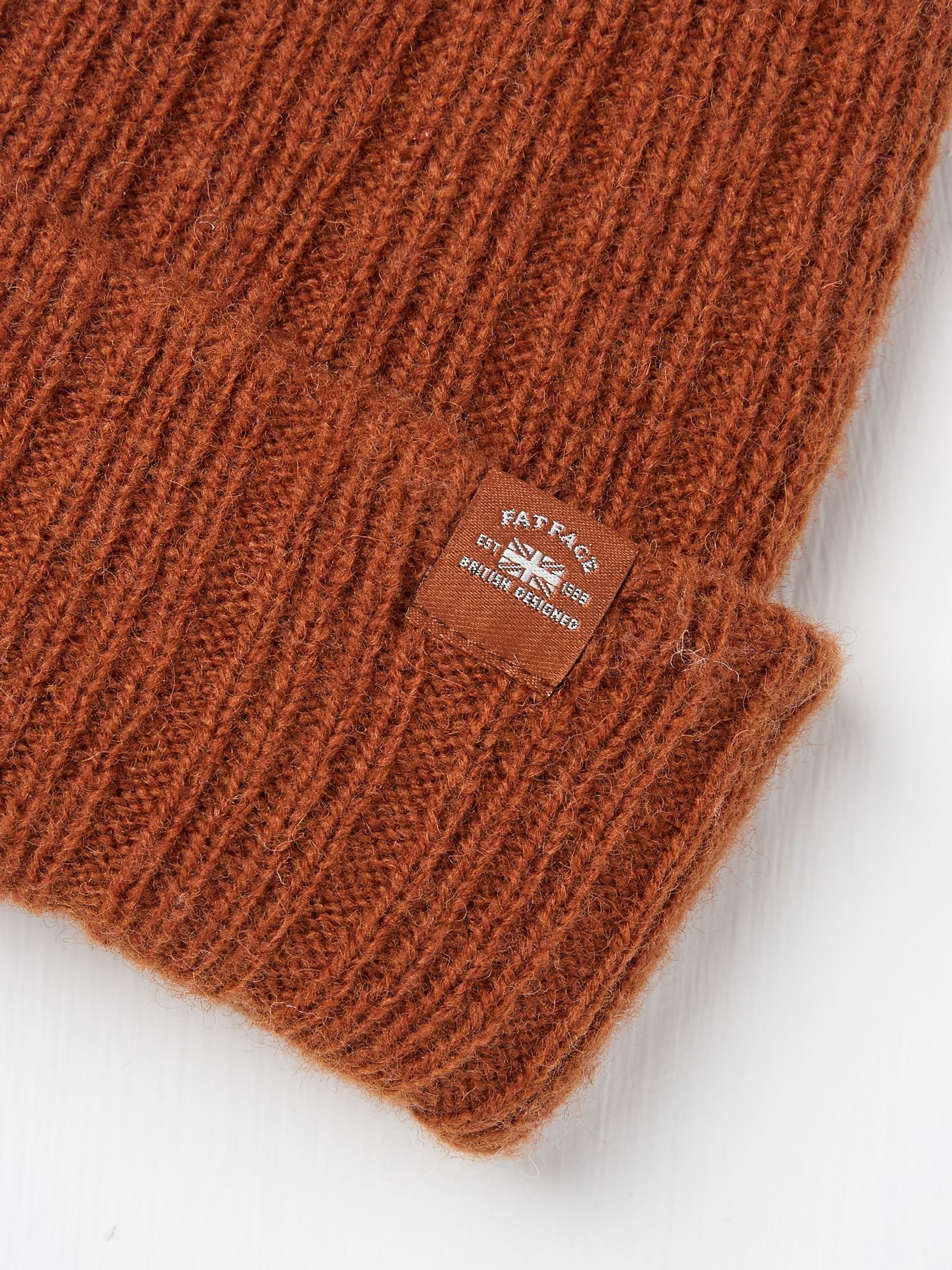 Sebastian Burnt Orange Rib Beanie - Image 2 of 4