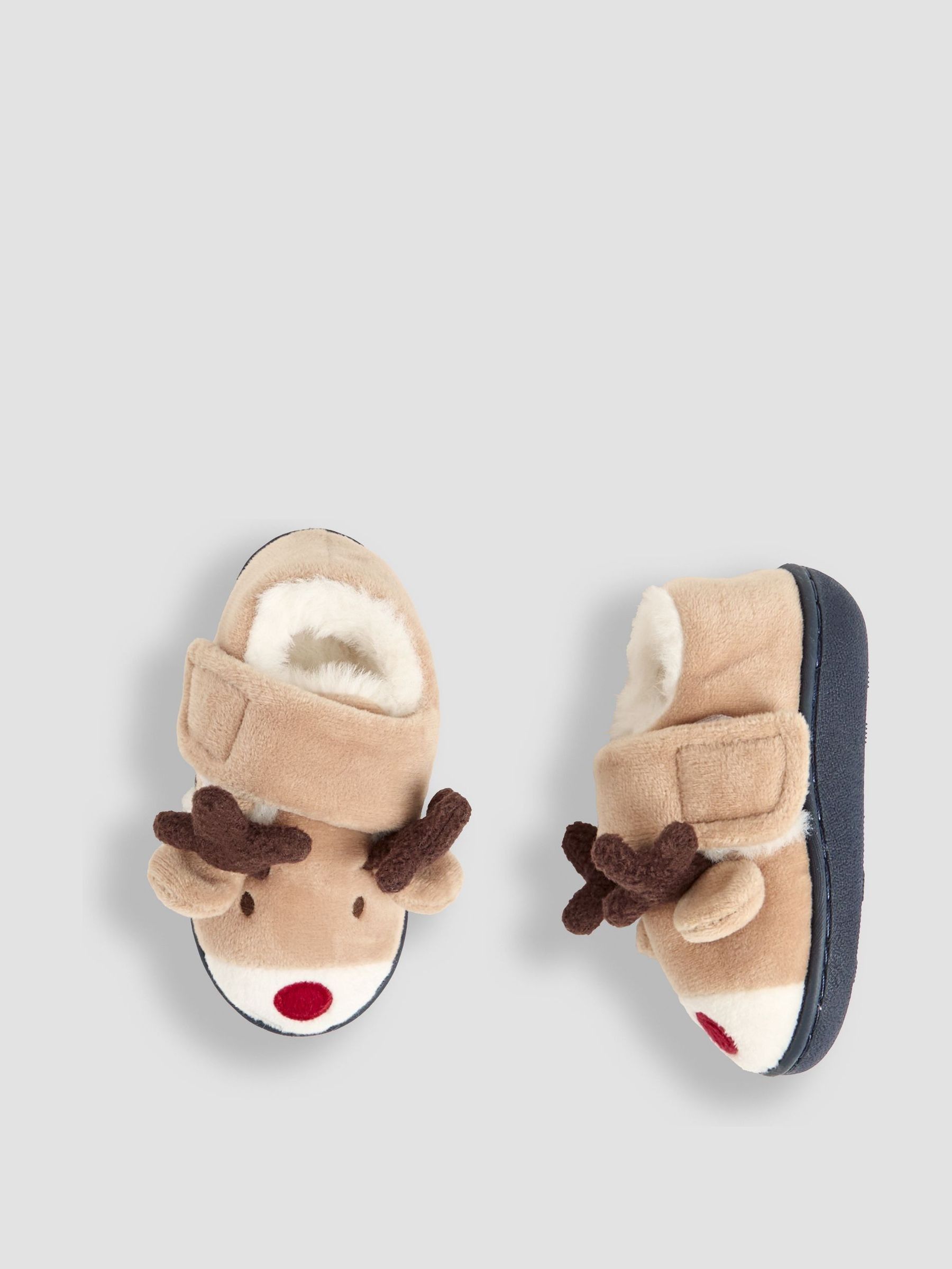 Mocha Reindeer Christmas Reindeer Slipper Shoes - Image 3 of 4