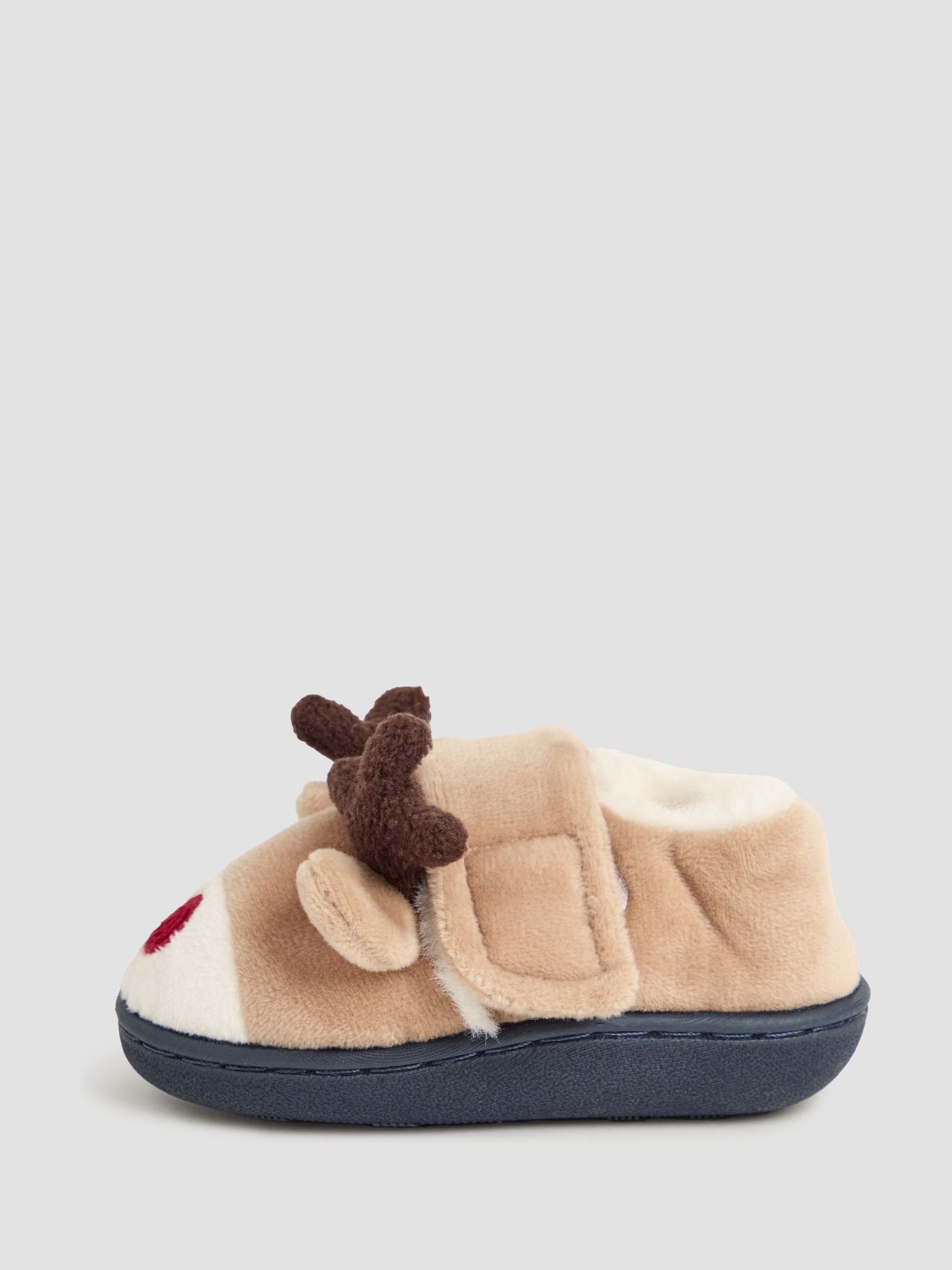Mocha Reindeer Christmas Reindeer Slipper Shoes - Image 4 of 4