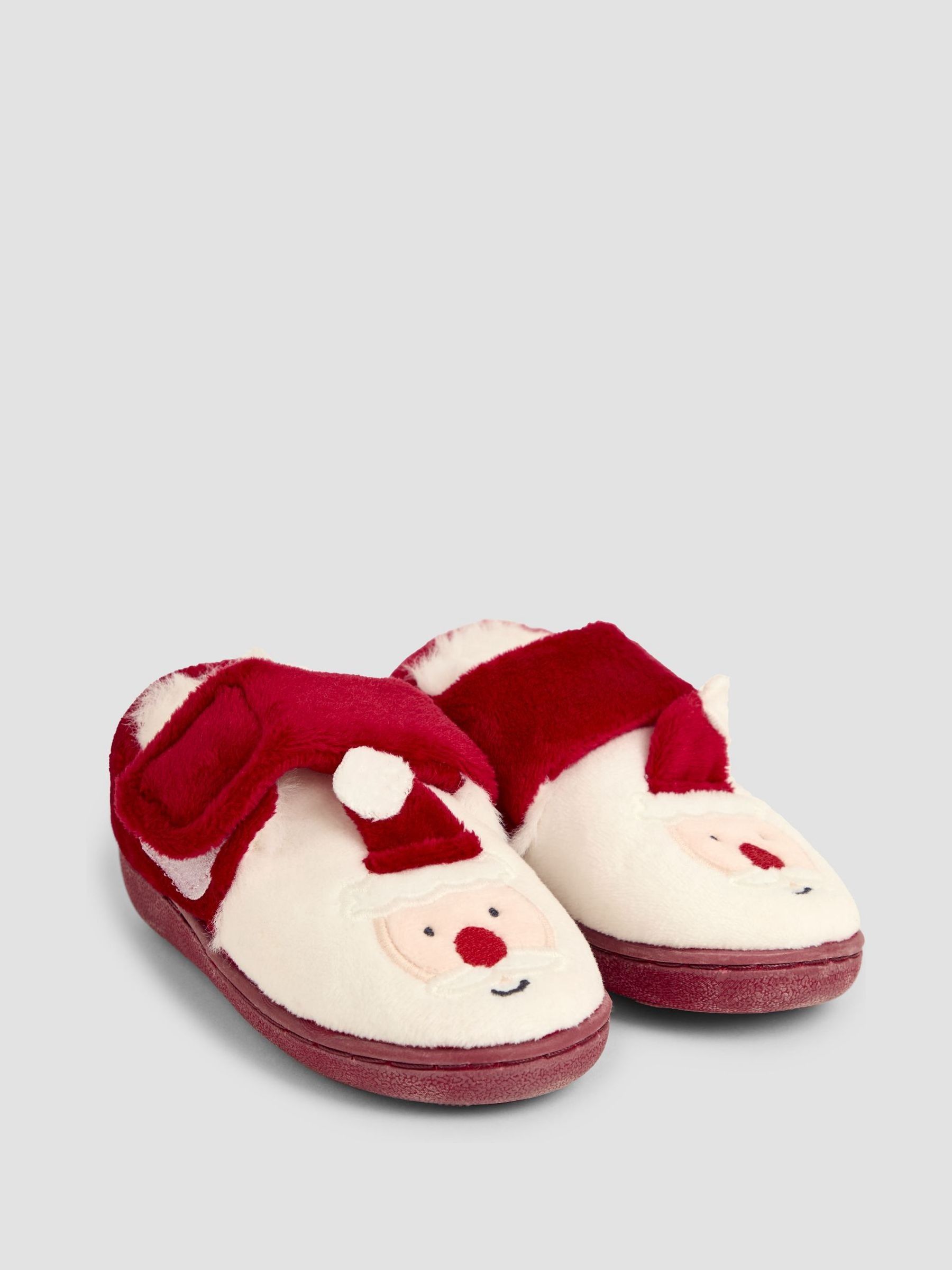 Red Santa Christmas Santa Slipper Shoes JoJo Maman Bébé