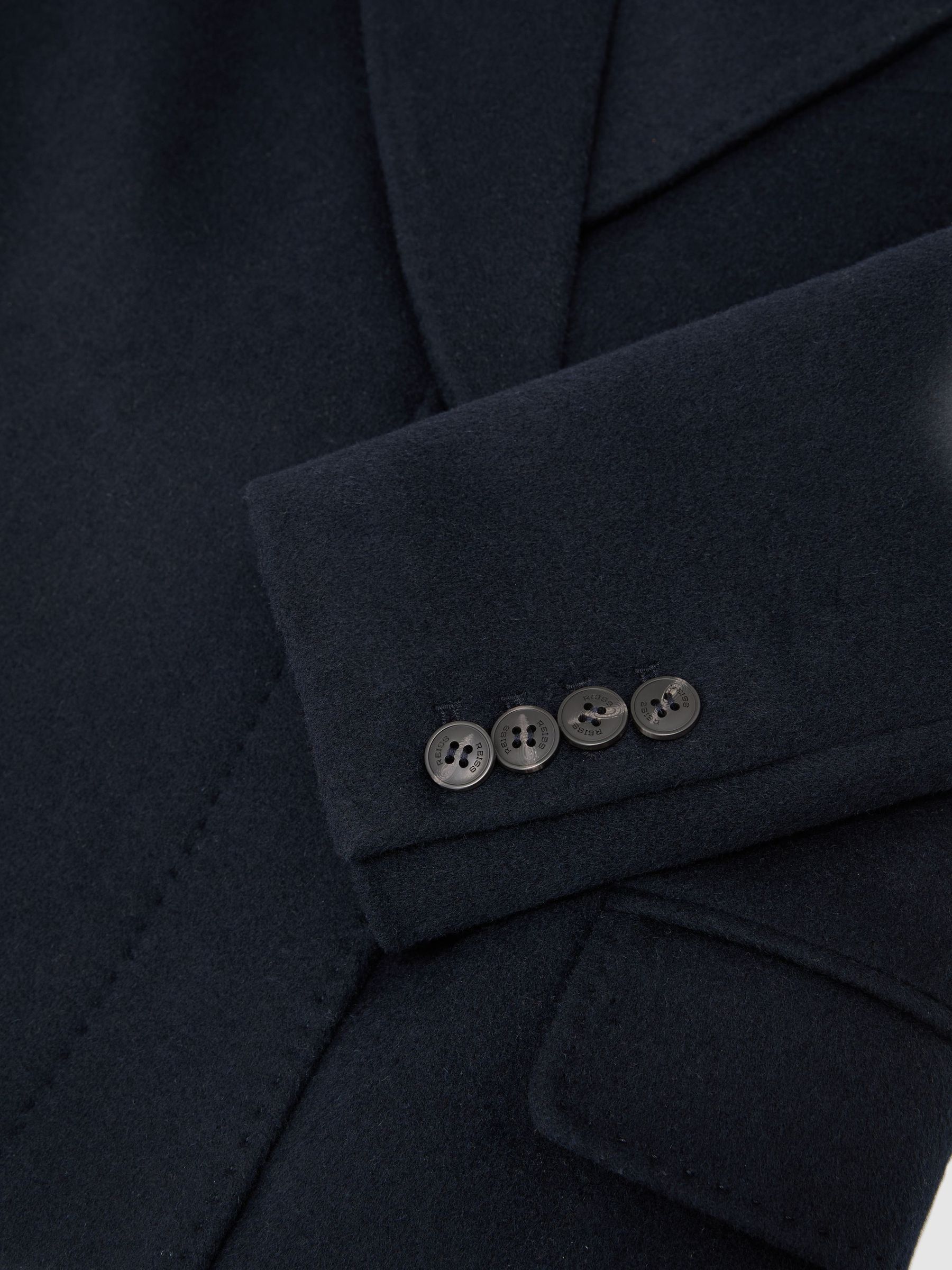 Atelier Wool-Blend Double-Breasted Long Coat in Navy - Image 11 of 11