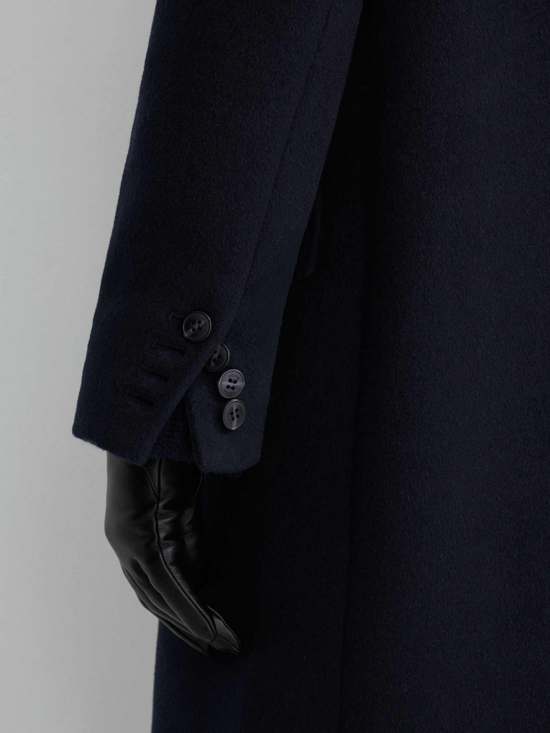 Atelier Wool-Blend Double-Breasted Long Coat in Navy - Image 6 of 11